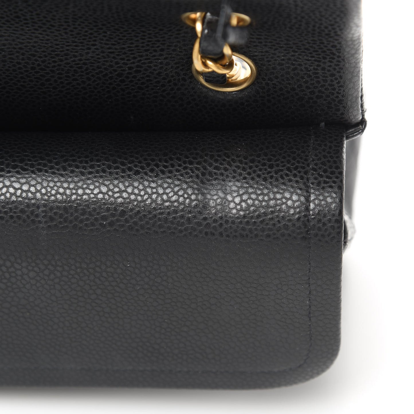 Caviar Quilted Medium Double Flap Black