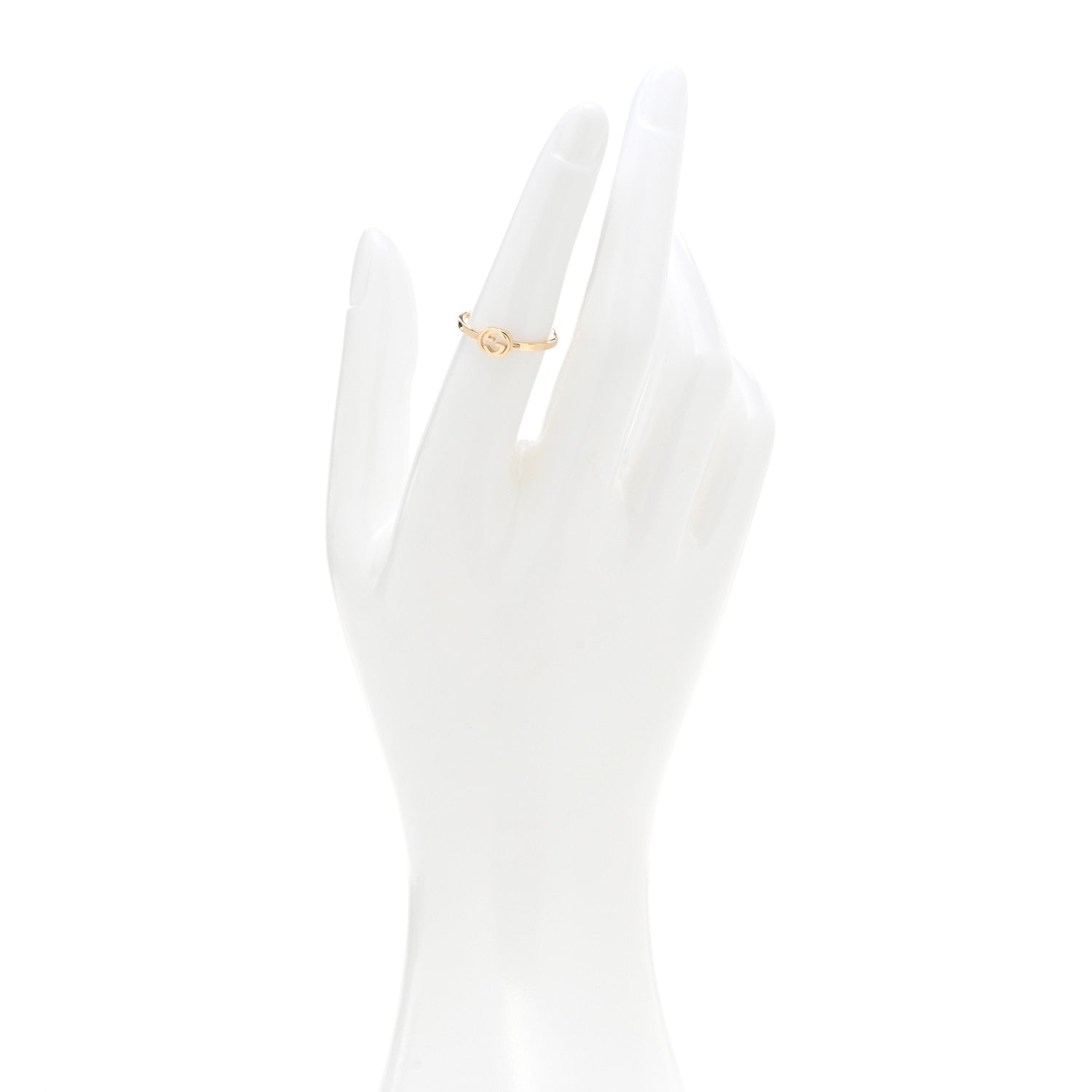 Gucci 18K Yellow Gold Interlocking G Ring 50 5.5 2 of 6