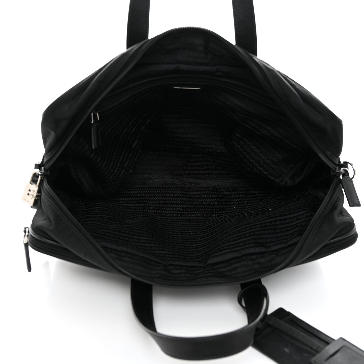 Tessuto Nylon Saffiano Briefcase Black