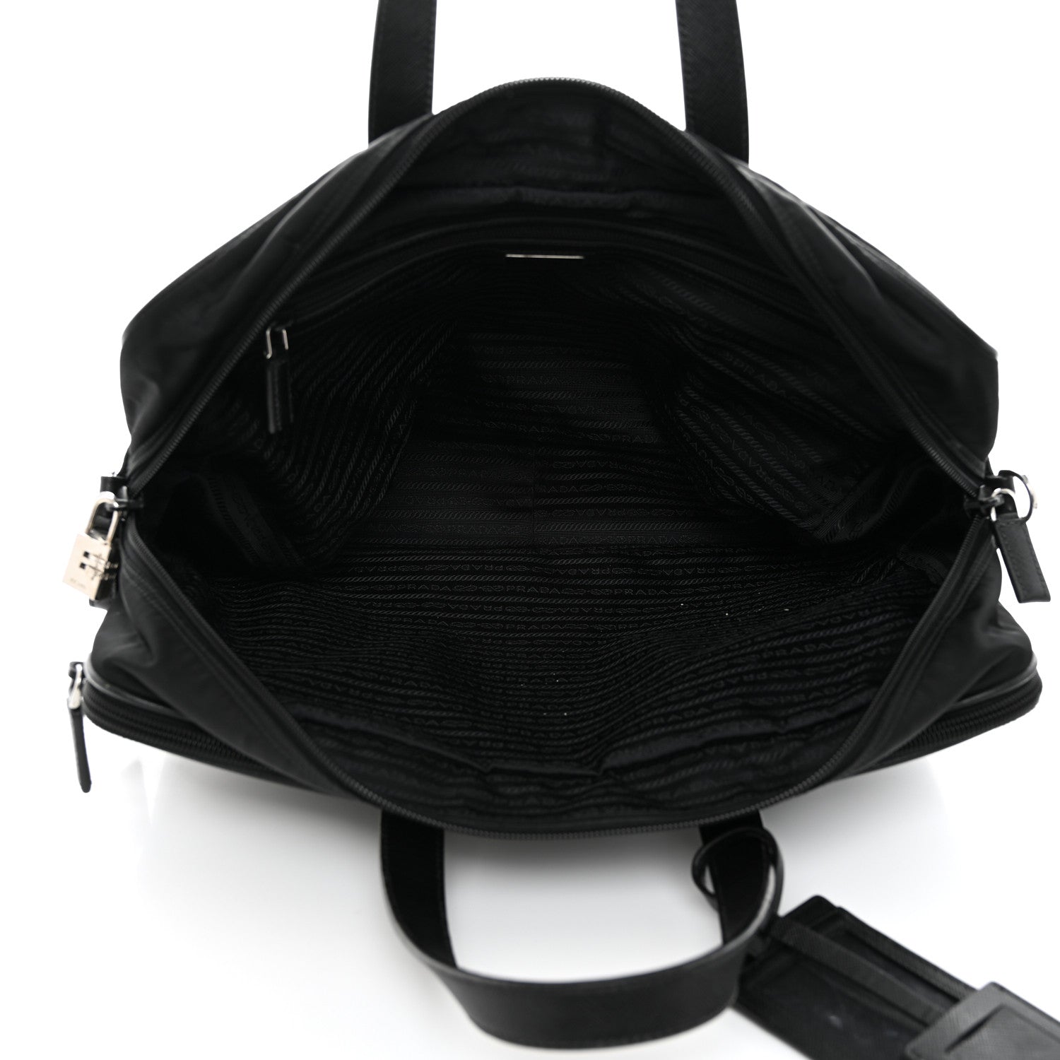 Prada Tessuto Nylon Saffiano Briefcase Black 5 of 15
