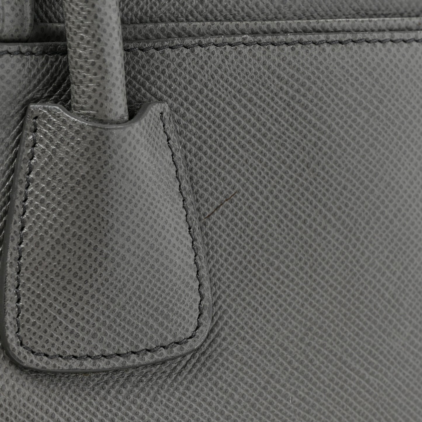 Saffiano Cuir Double Zip Frame Tote Marmo
