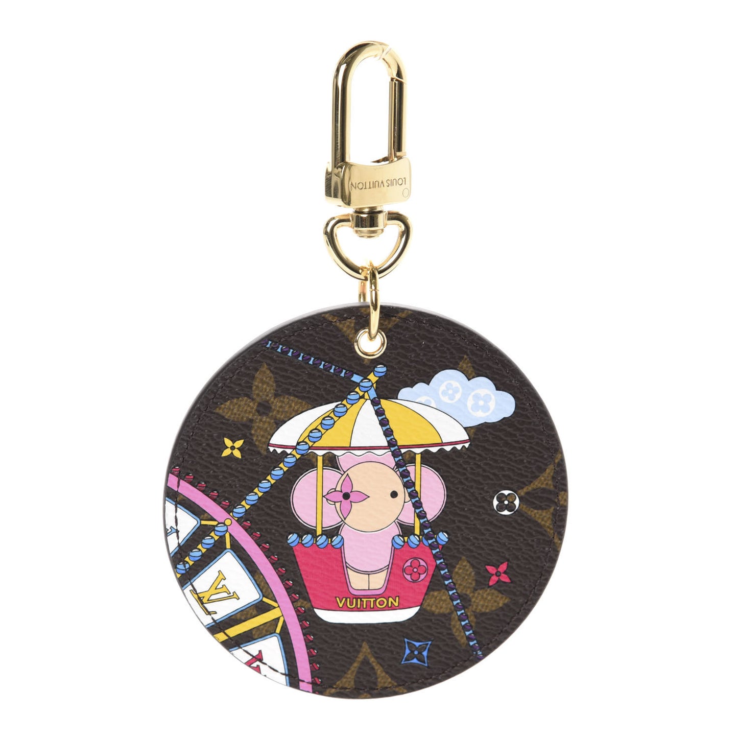 Monogram 2020 Christmas Animation Big Wheel Bag Charm Key Ring Rose Ballerine