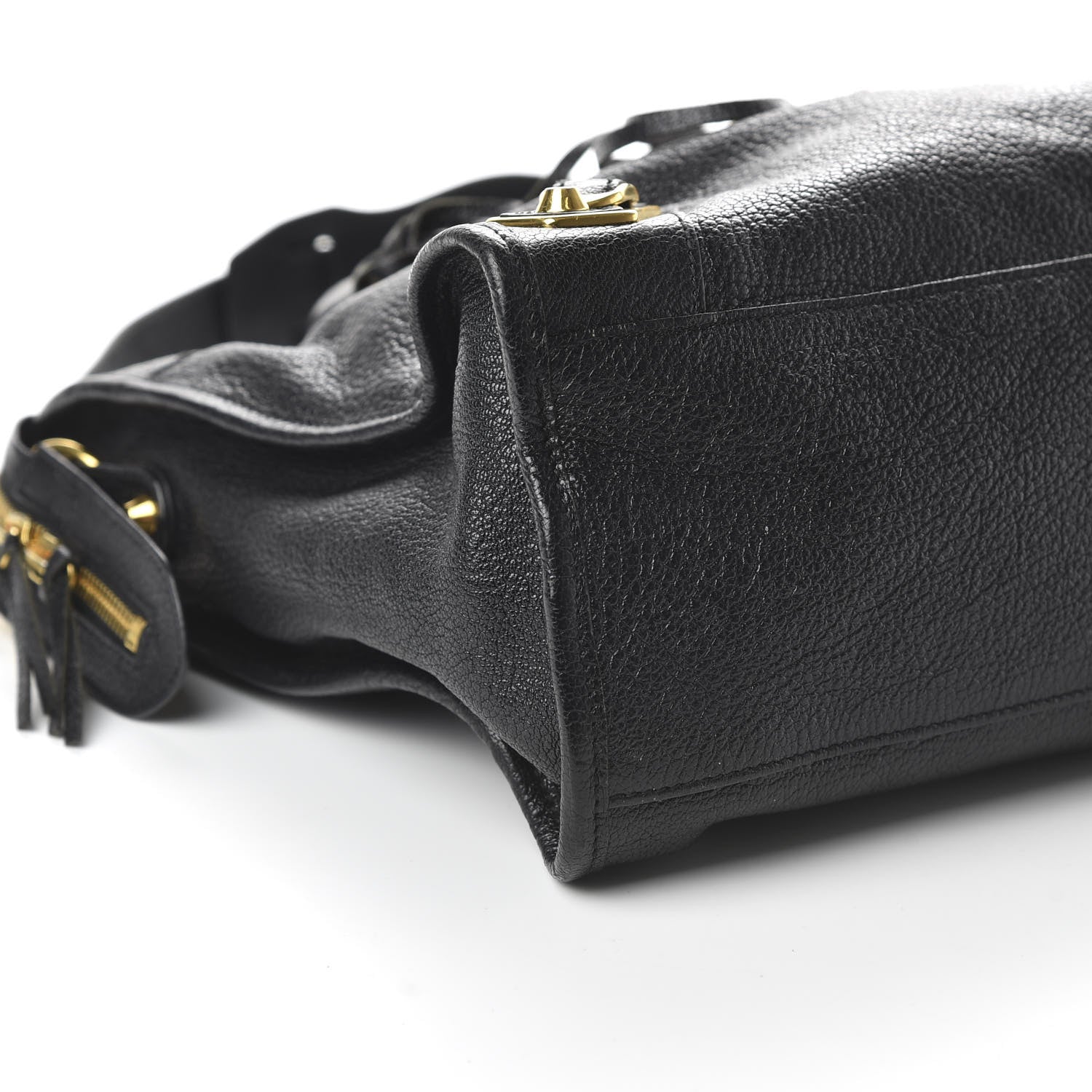 Balenciaga Chevre Gold Metallic Edge Hardware City Black 7 of 11