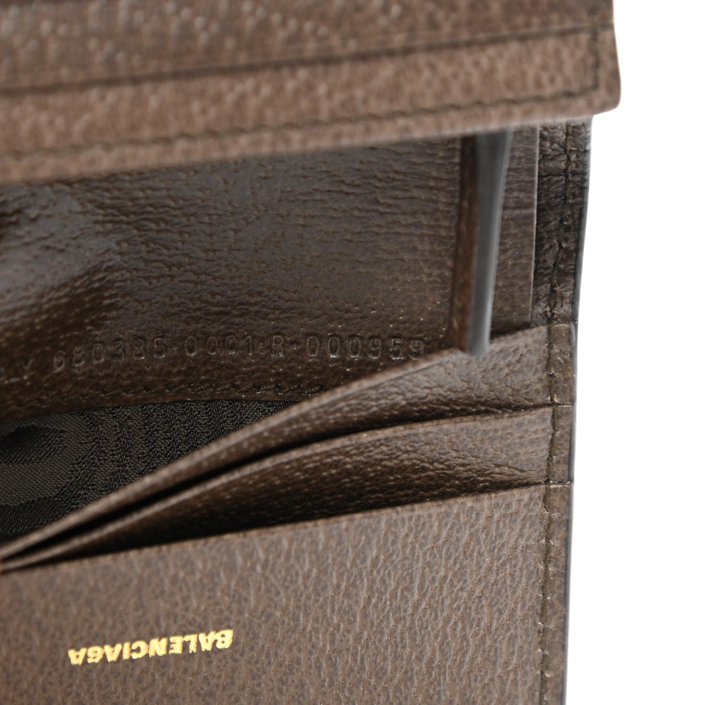 X BALENCIAGA BB Supreme Monogram Textured Dollar Calfskin Web Ophidia Card Case Wallet Beige Ebony New Acero