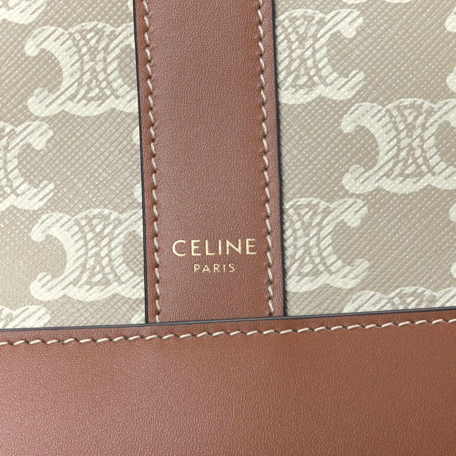 Celine Triomphe Canvas Calfskin Small Bucket Bag Grege 6 of 9