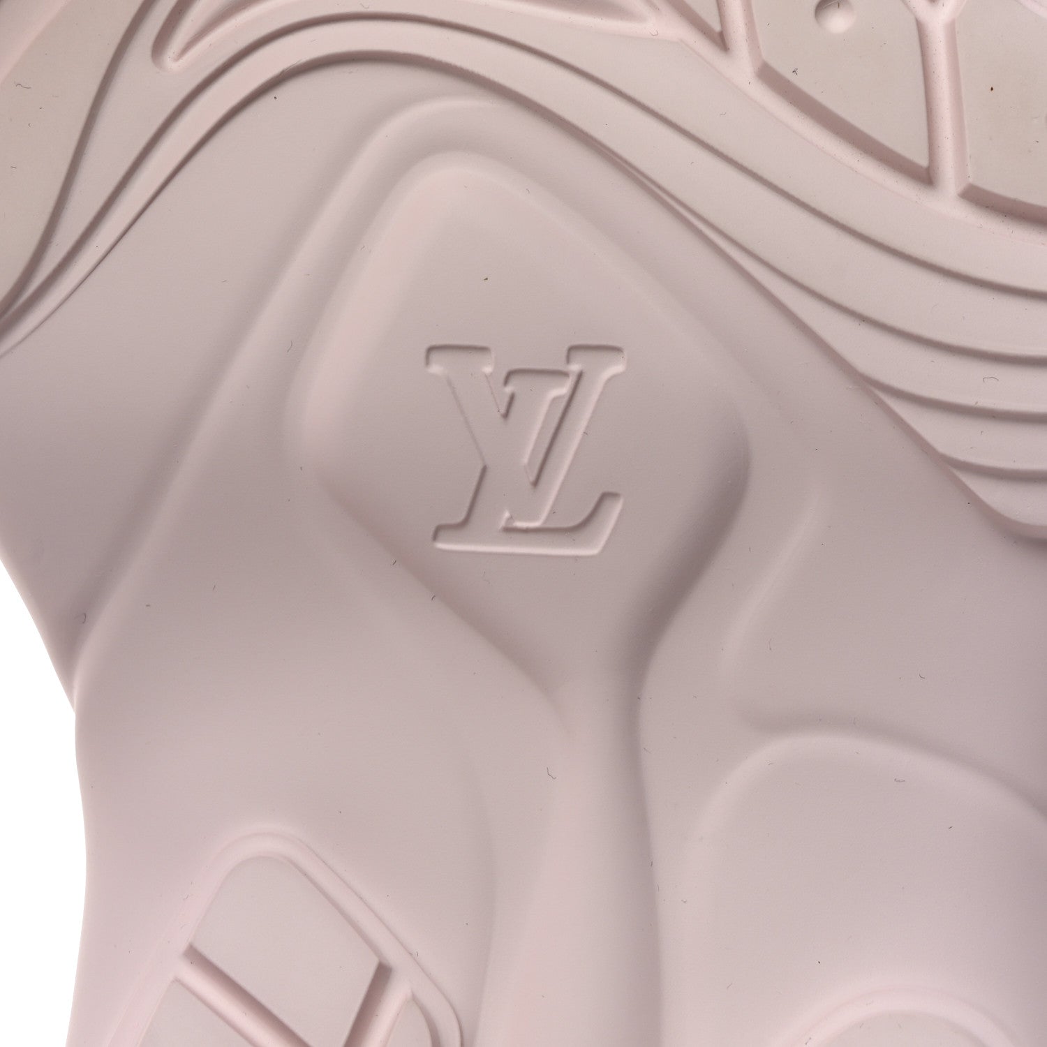 Louis Vuitton Rubber Monogram Embossed Pool 55 Flat Comfort Mule 38 Rose Clair 6 of 10