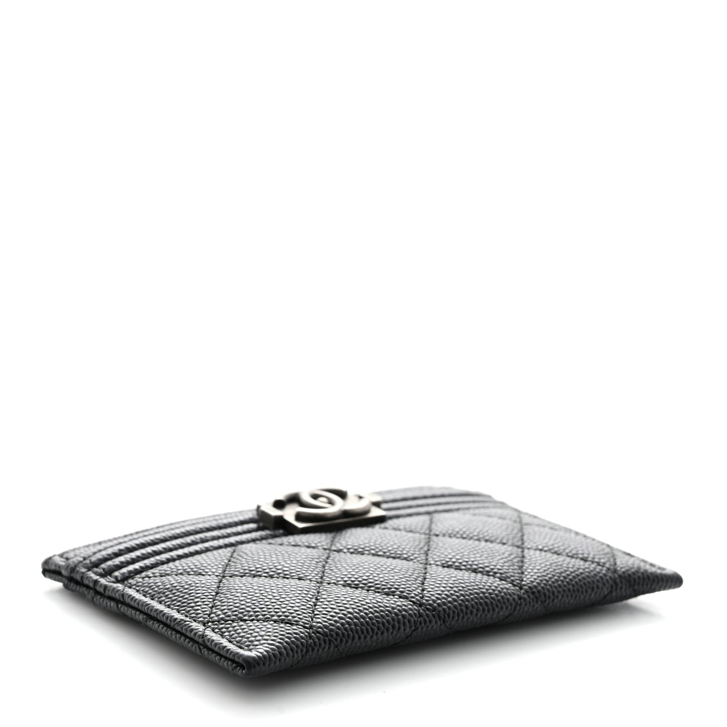 Caviar Quilted Boy Card Holder Black