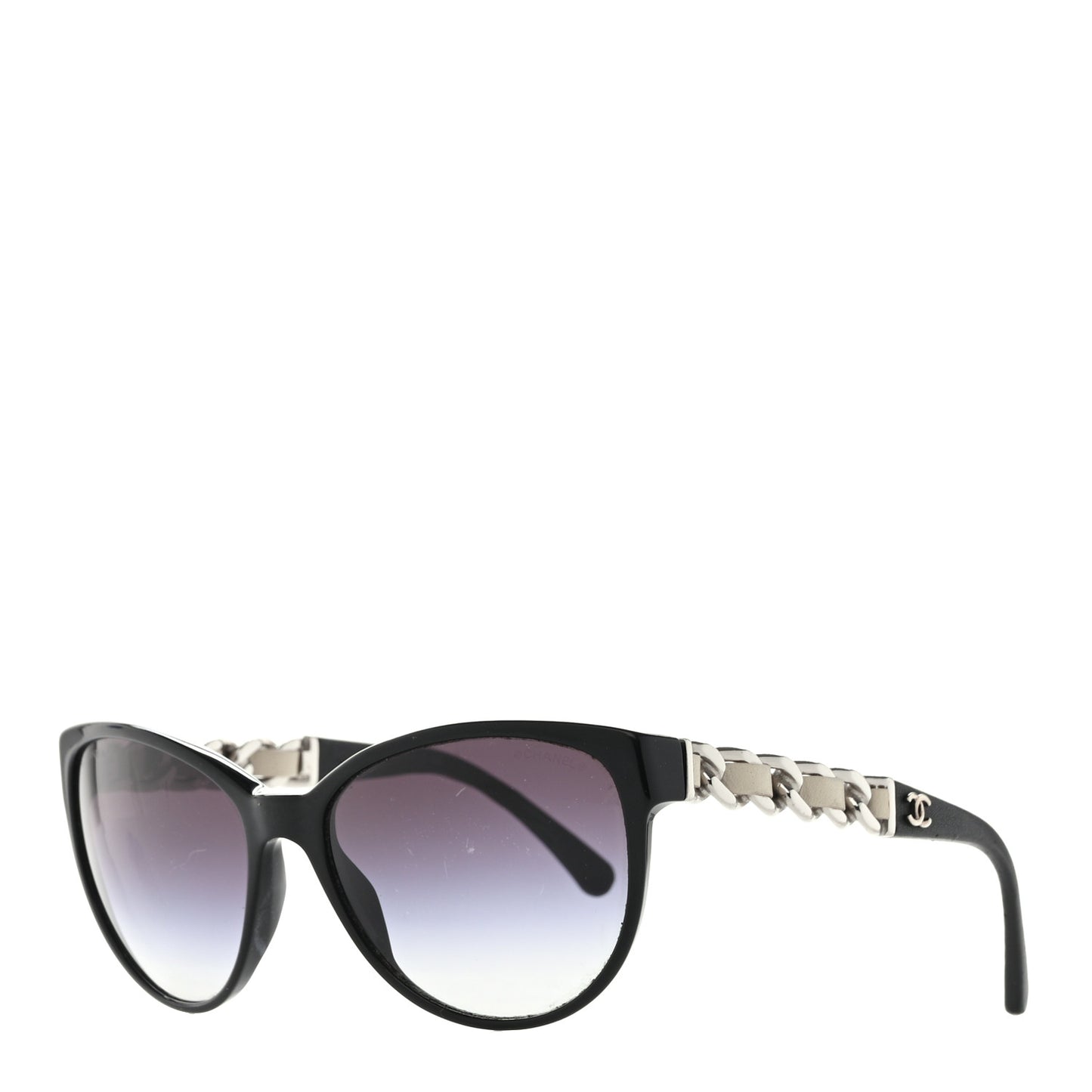Cat Eye Chain Sunglasses 5215-Q Black