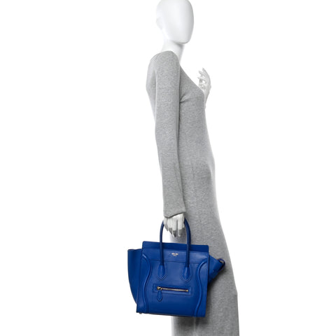 Smooth Calfskin Micro Luggage Royal Blue