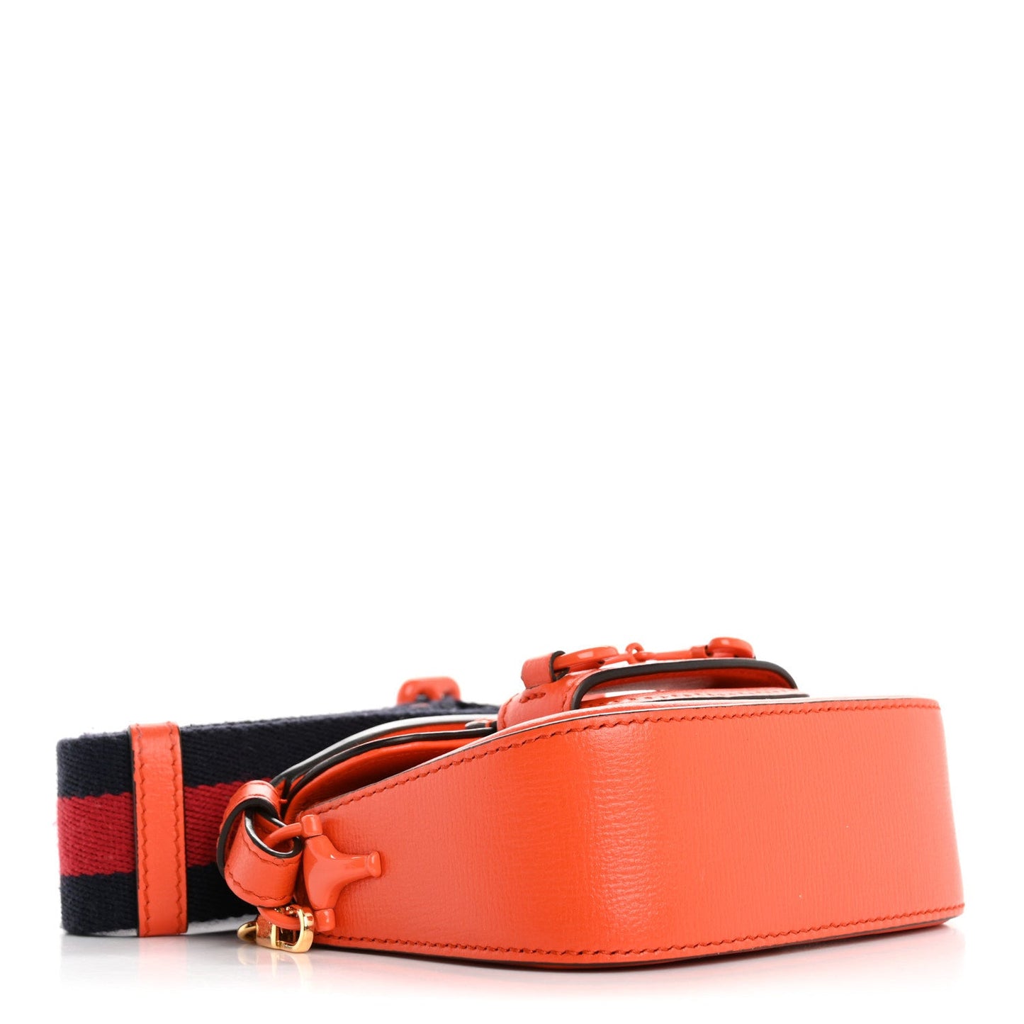 Azalea Calfskin Web Monochrome Horsebit 1955 Wallet On Strap Orange