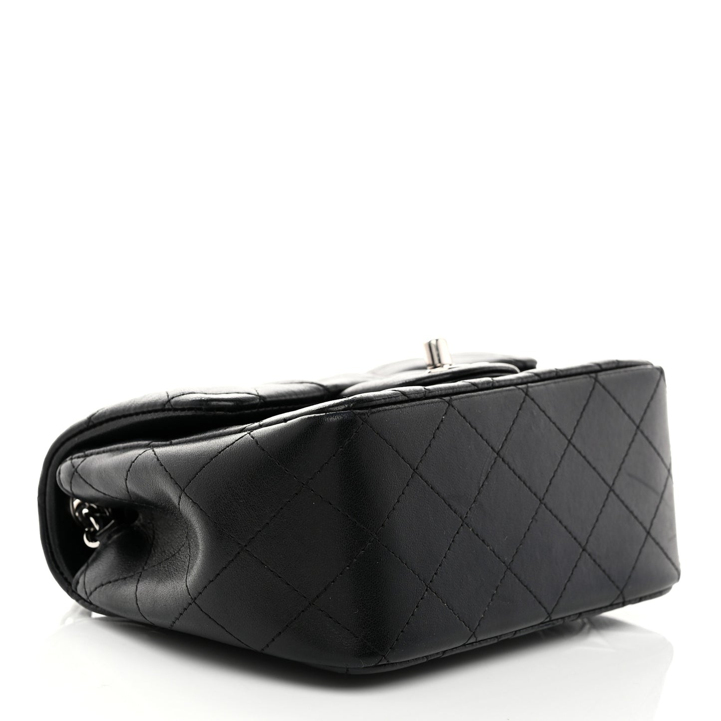 Lambskin Quilted Mini Square Flap Black