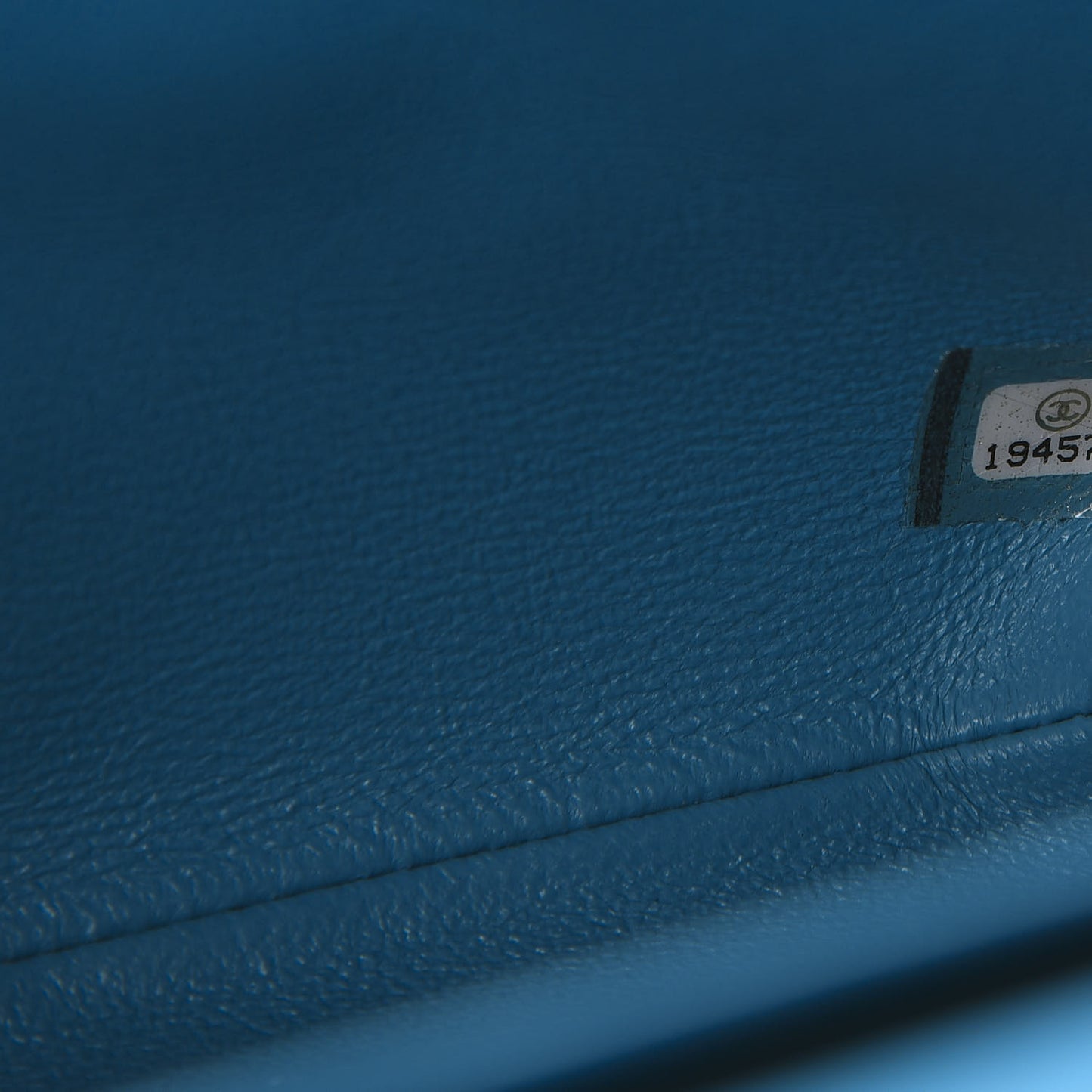 Patent Quilted Clutch with Chain Flap Blue