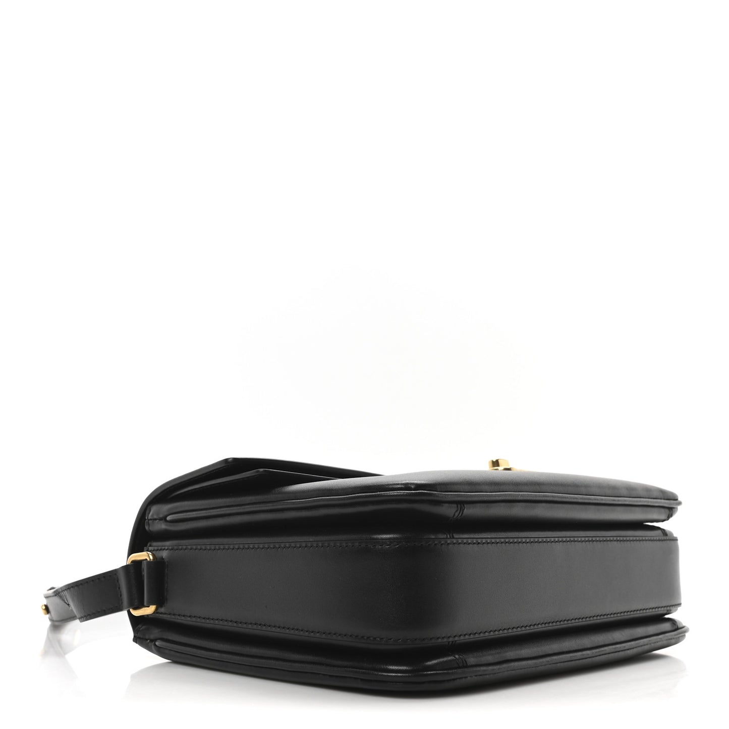 Classic Calfskin Medium Lady Flap Bag Black