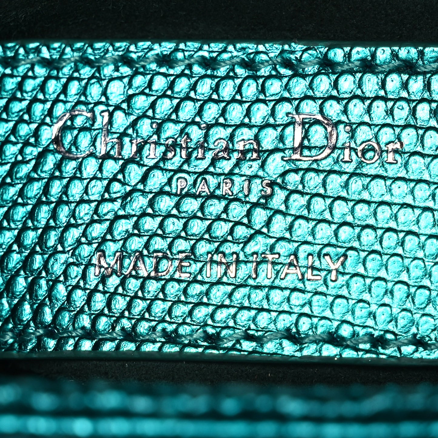 Lizard Gradient Mini Lady Dior Blue