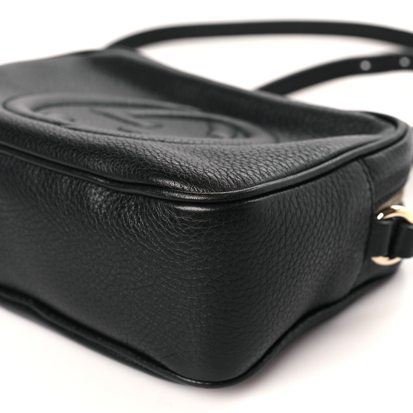 Pebbled Calfskin Small Soho Disco Bag Black
