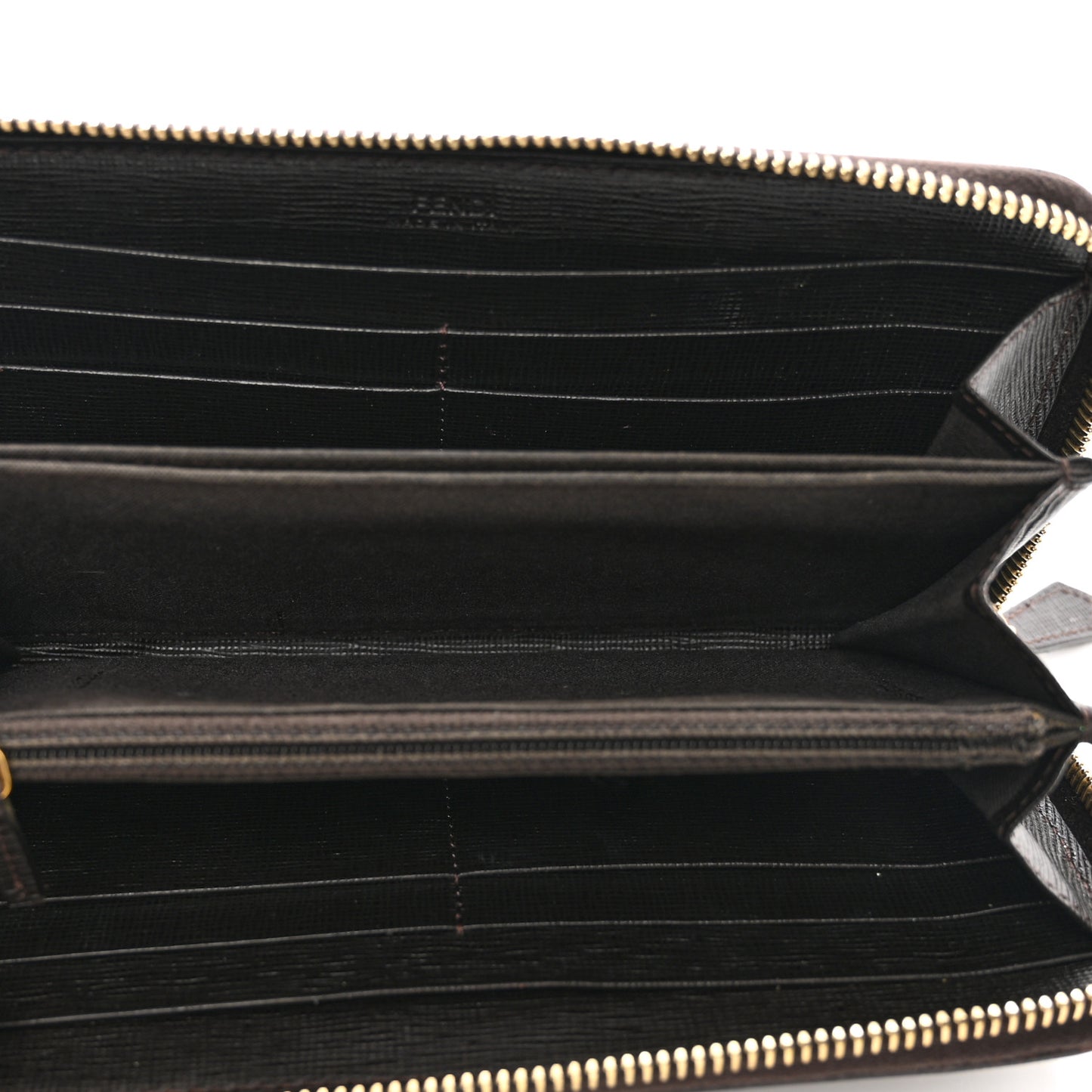 Zucca Spalmati Vitello Elite Zip Around Wallet Tobacco Ebano