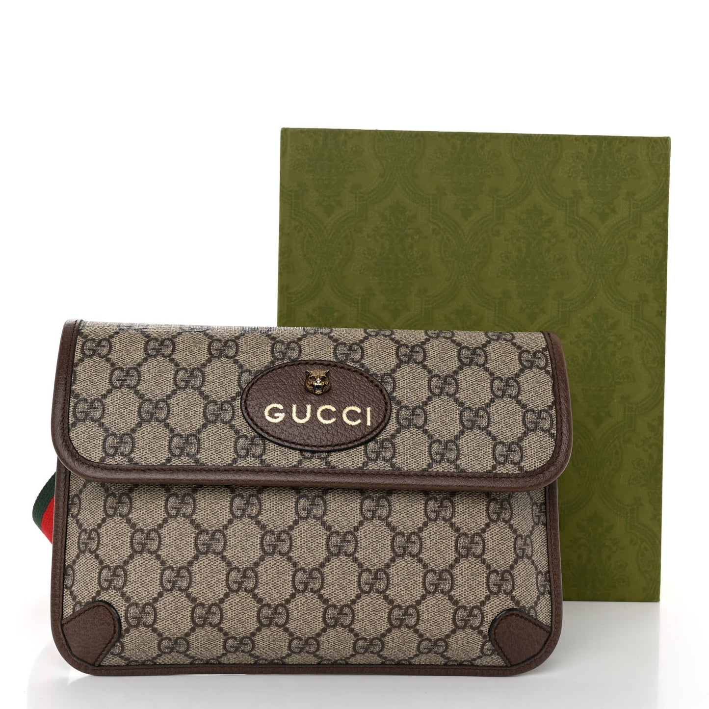 GG Supreme Monogram Neo Vintage Web Belt Bag Brown