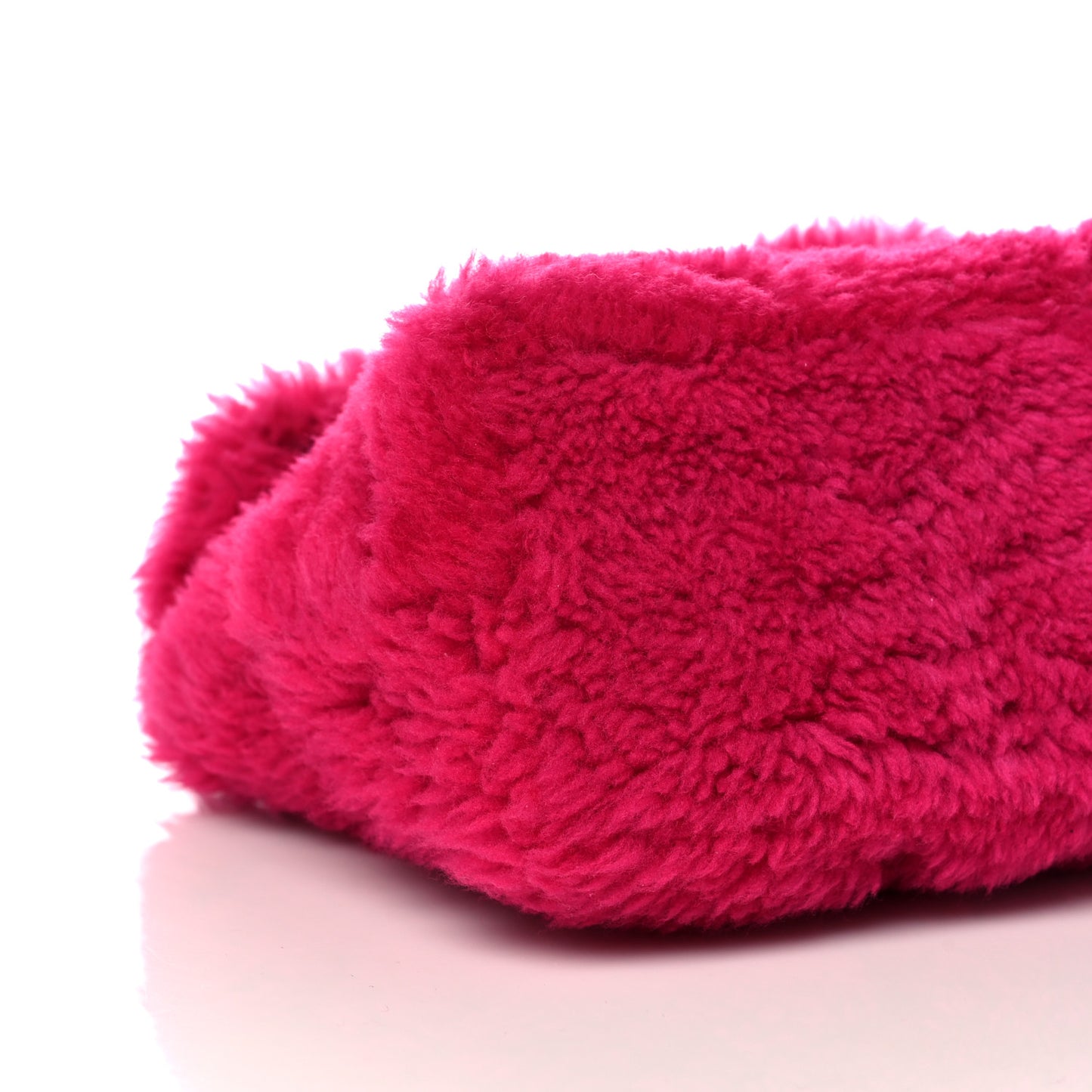 Merino Shearling Lambskin Quilted Small Loulou Puffer Monogram Chain Satchel Fuchsia