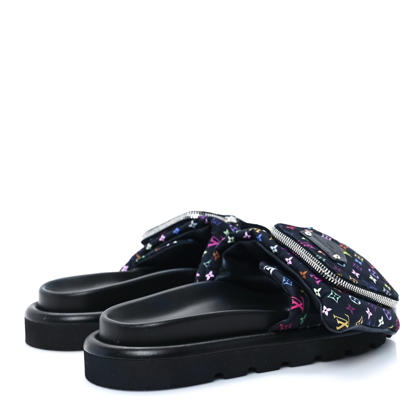LV X TM Monogram Multicolor Pool Pillow Flat Comfort Mule 38 Black