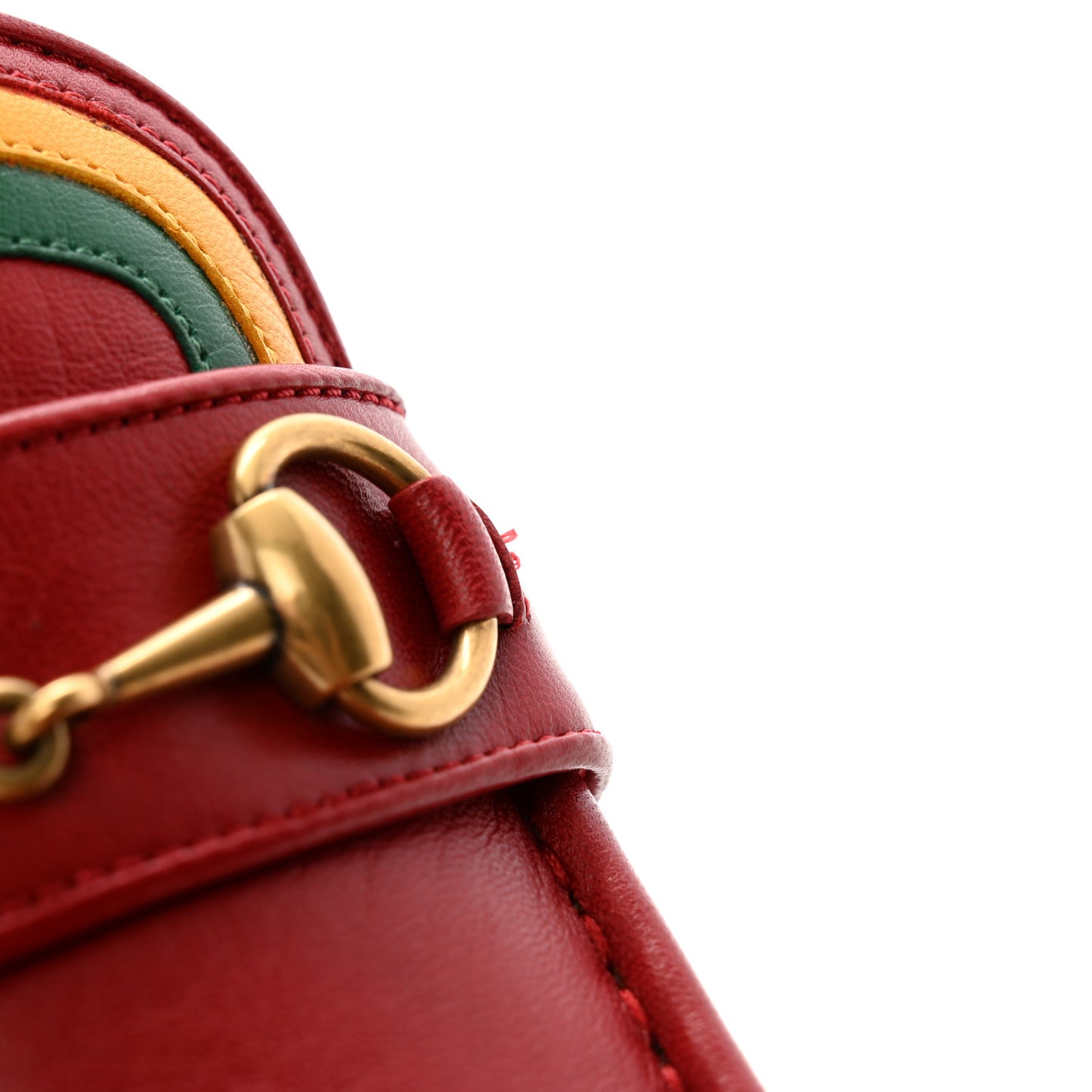 Malaga Kid Horsebit Loafer Pumps 36.5 Hibiscus Red Emerald