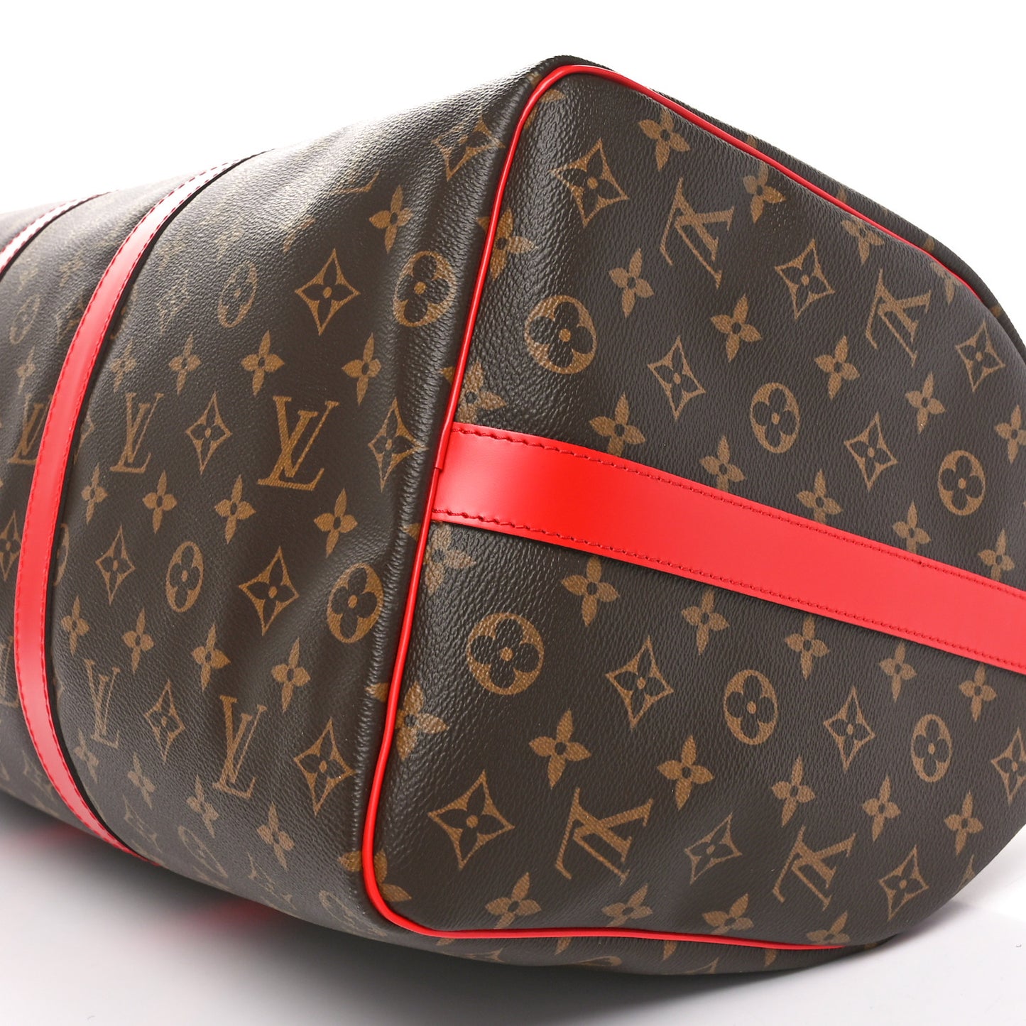 Calfskin Monogram Keepall Bandouliere 50 Coquelicot