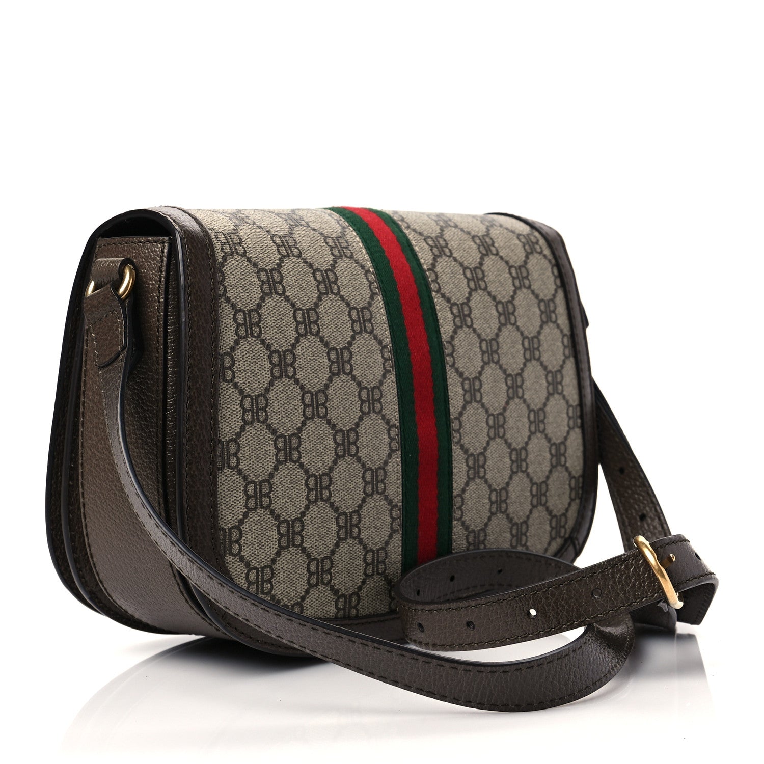 Gucci X BALENCIAGA BB Supreme Monogram Web Small Ophidia Shoulder Bag Beige New Acero 2 of 6