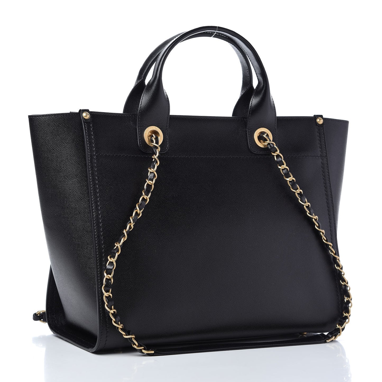 Caviar Small Studded Deauville Tote Black