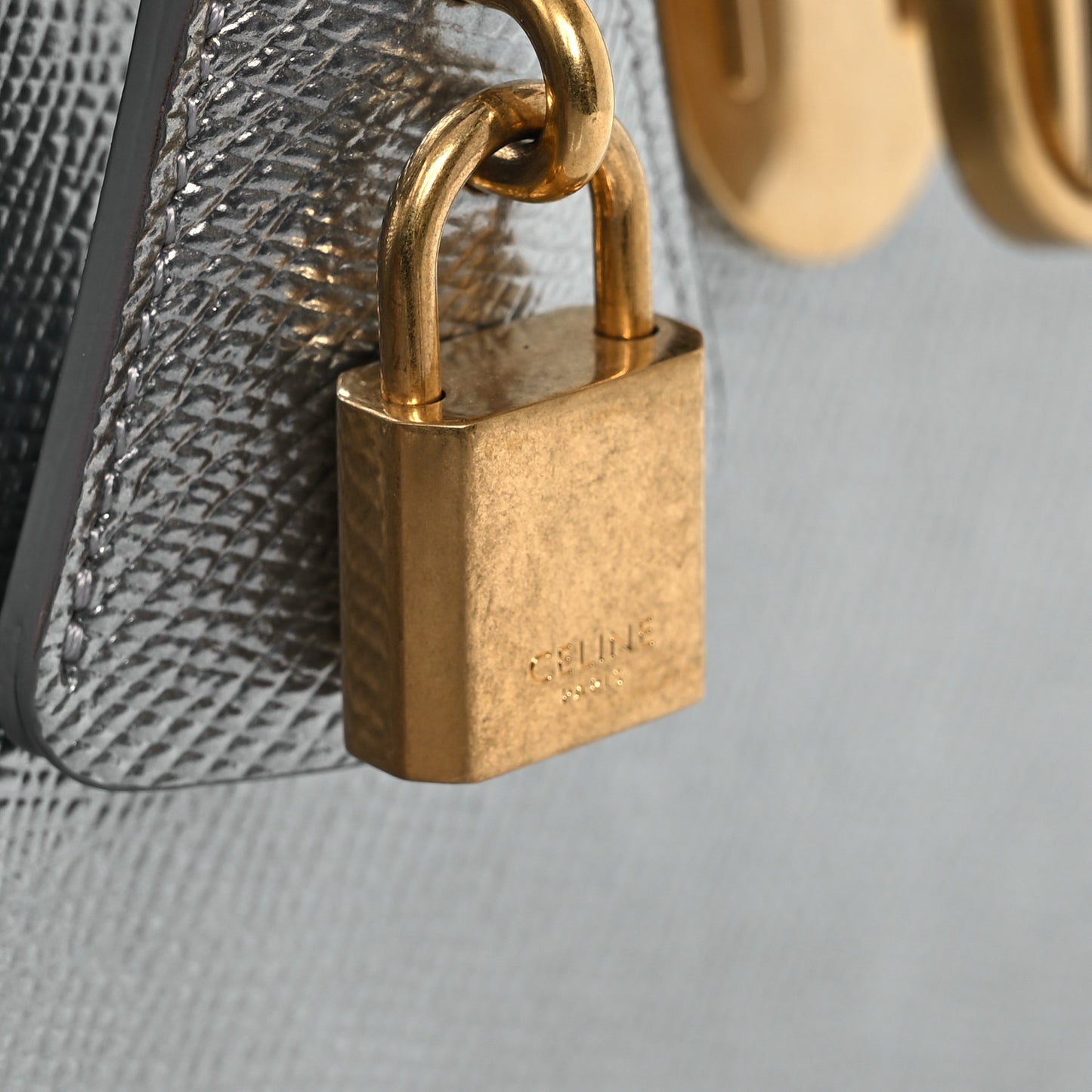 Grained Calfskin Cartable Medium Briefcase Silver