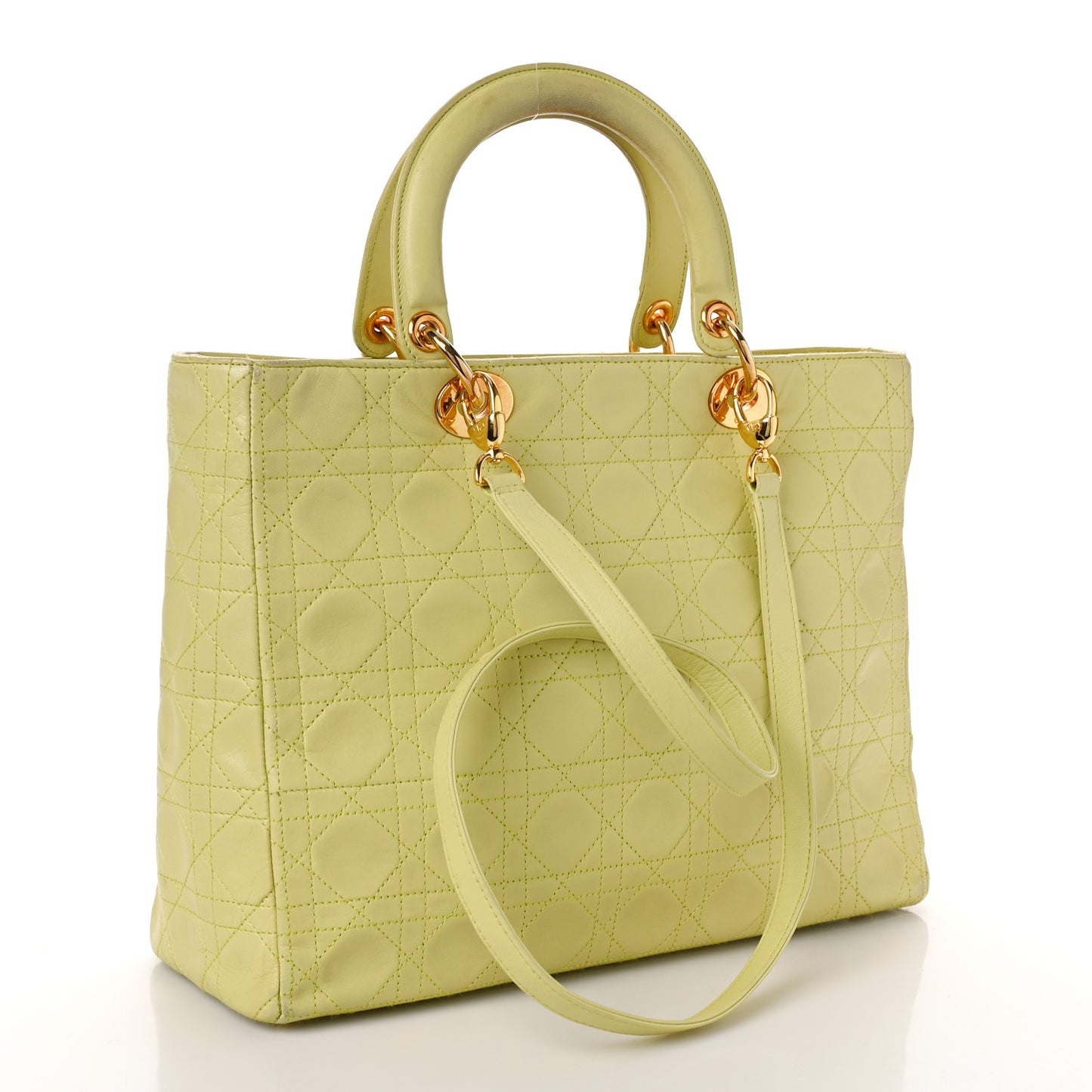 Lambskin Cannage Large Lady Dior Light Green