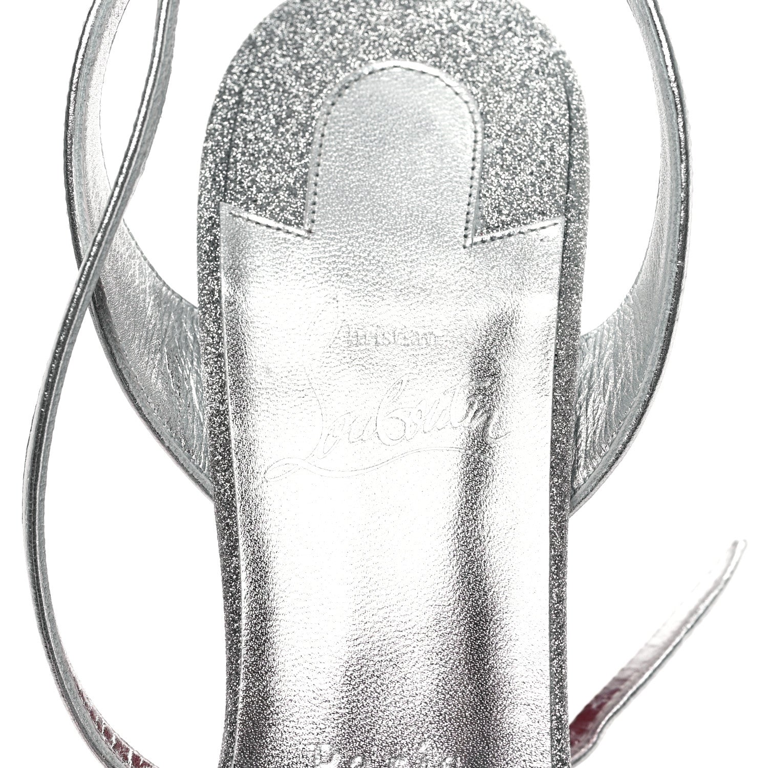 Christian Louboutin Metallic Nappa Glitter Amali Alta 130 Platform Sandals 39 Silver 7 of 9