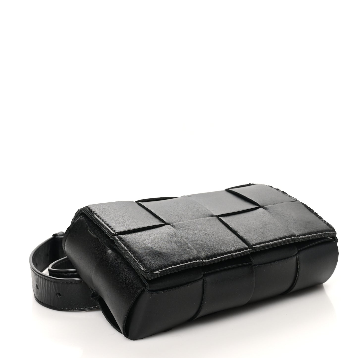 Nappa Maxi Intreccio The Belt Cassette Bag Black