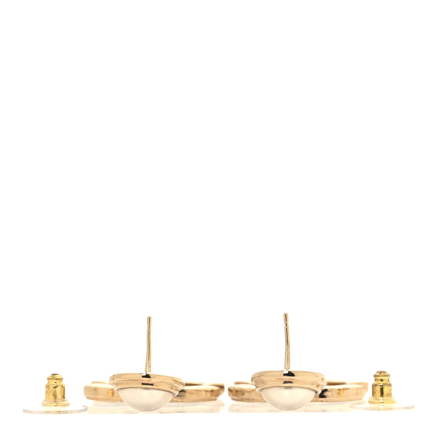 Pearl Enamel CC Drop Earrings Black
