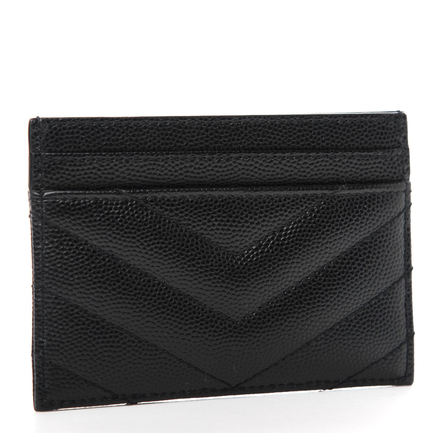 Grain De Poudre Matelasse Chevron Monogram Credit Card Case Black