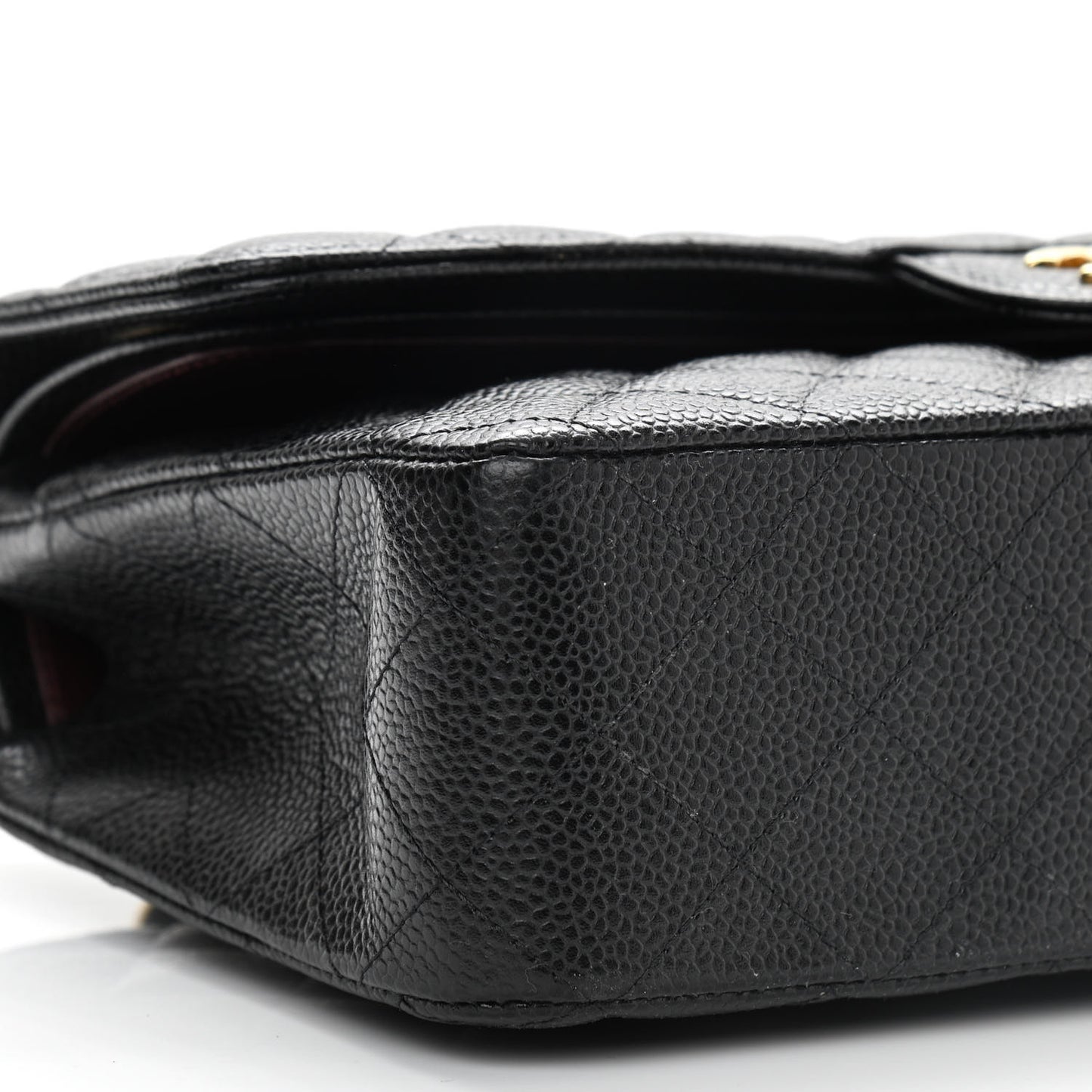 Caviar Quilted Medium Double Flap Black