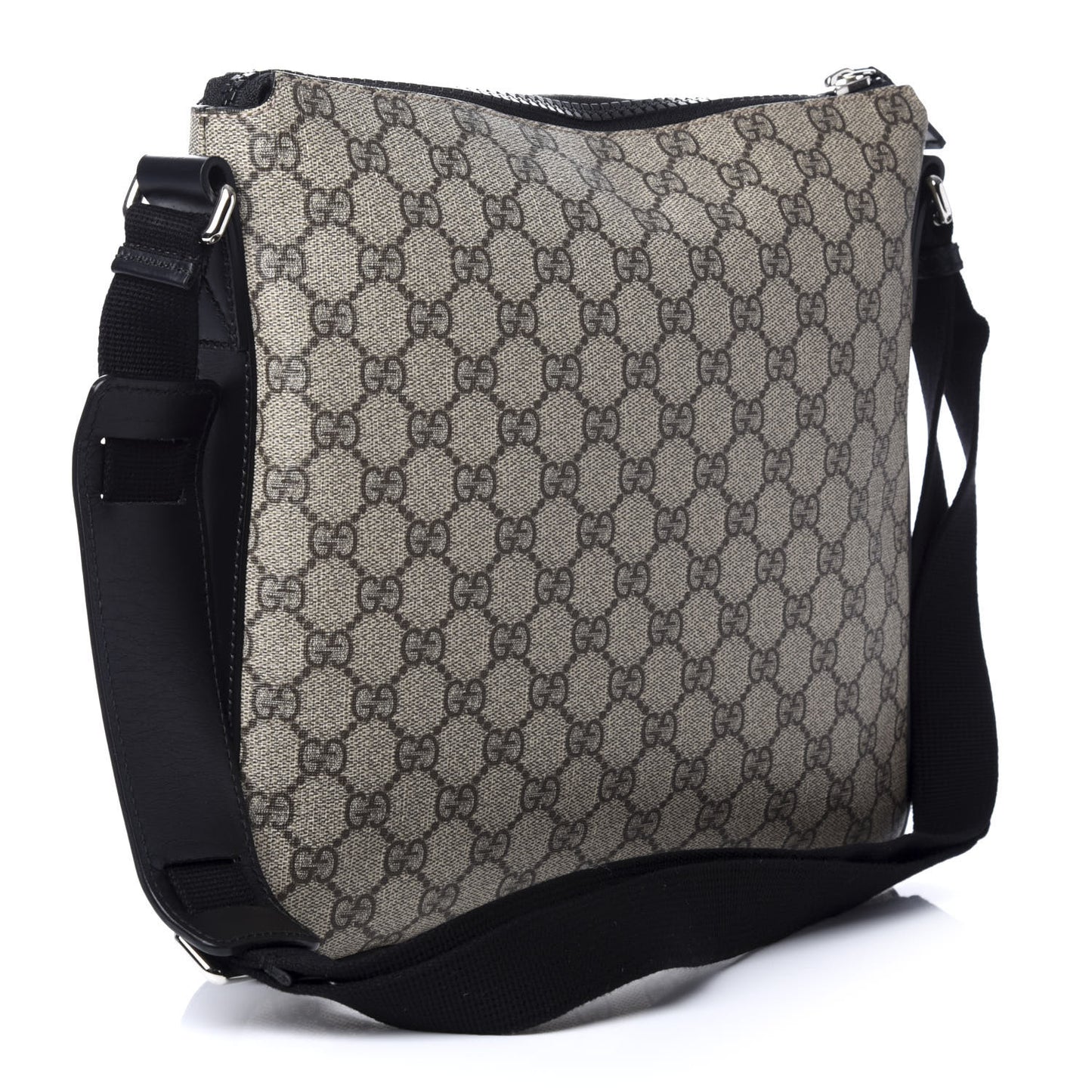 GG Supreme Monogram Flat Messenger Bag Black