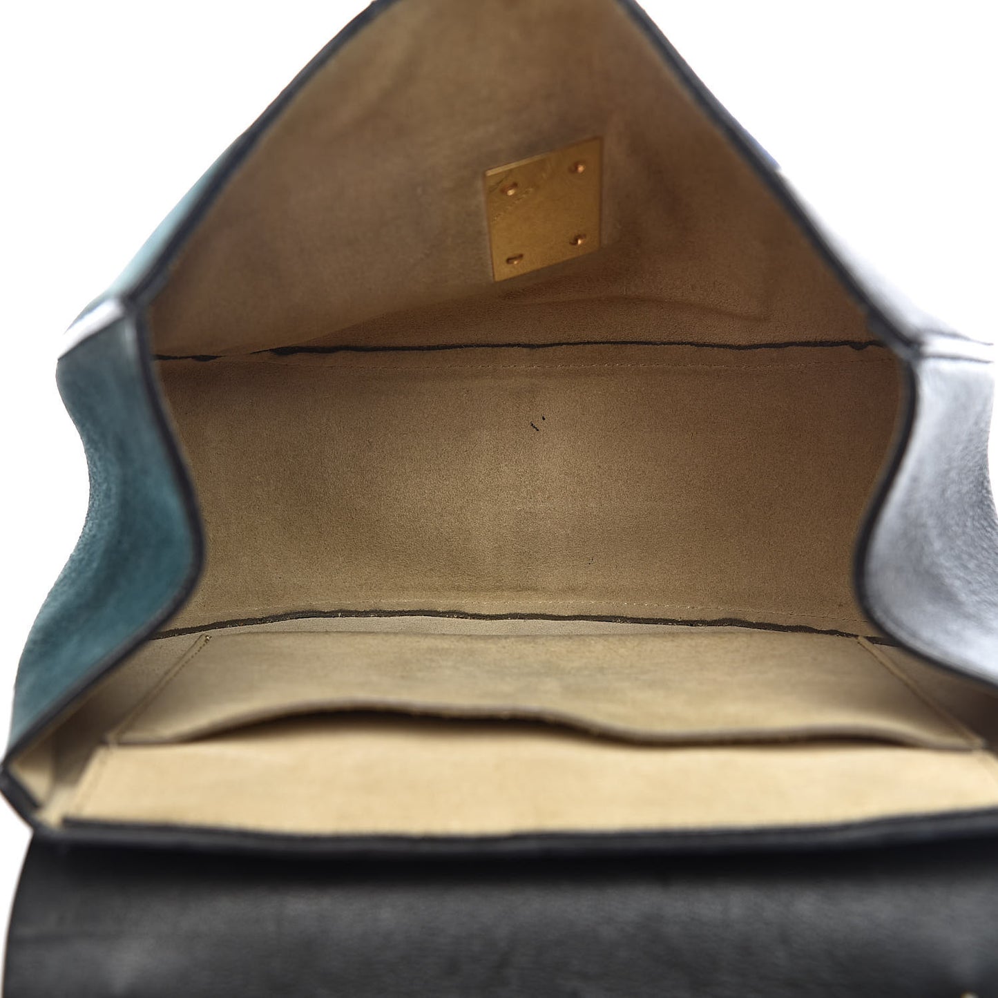 Suede Calfskin Patchwork Drew Shoulder Bag Black