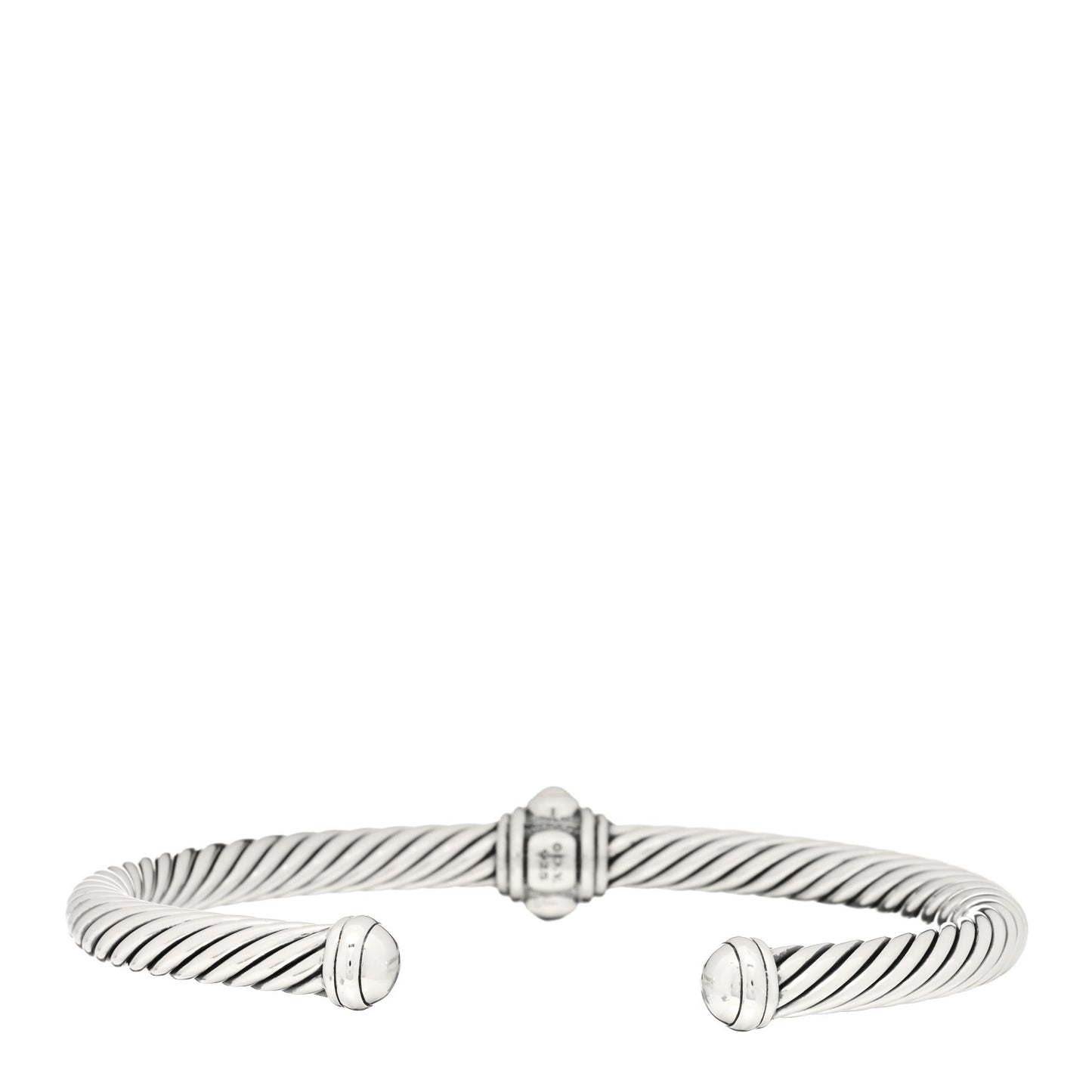 Sterling Silver Diamond 5mm Cable Renaissance Station Bracelet