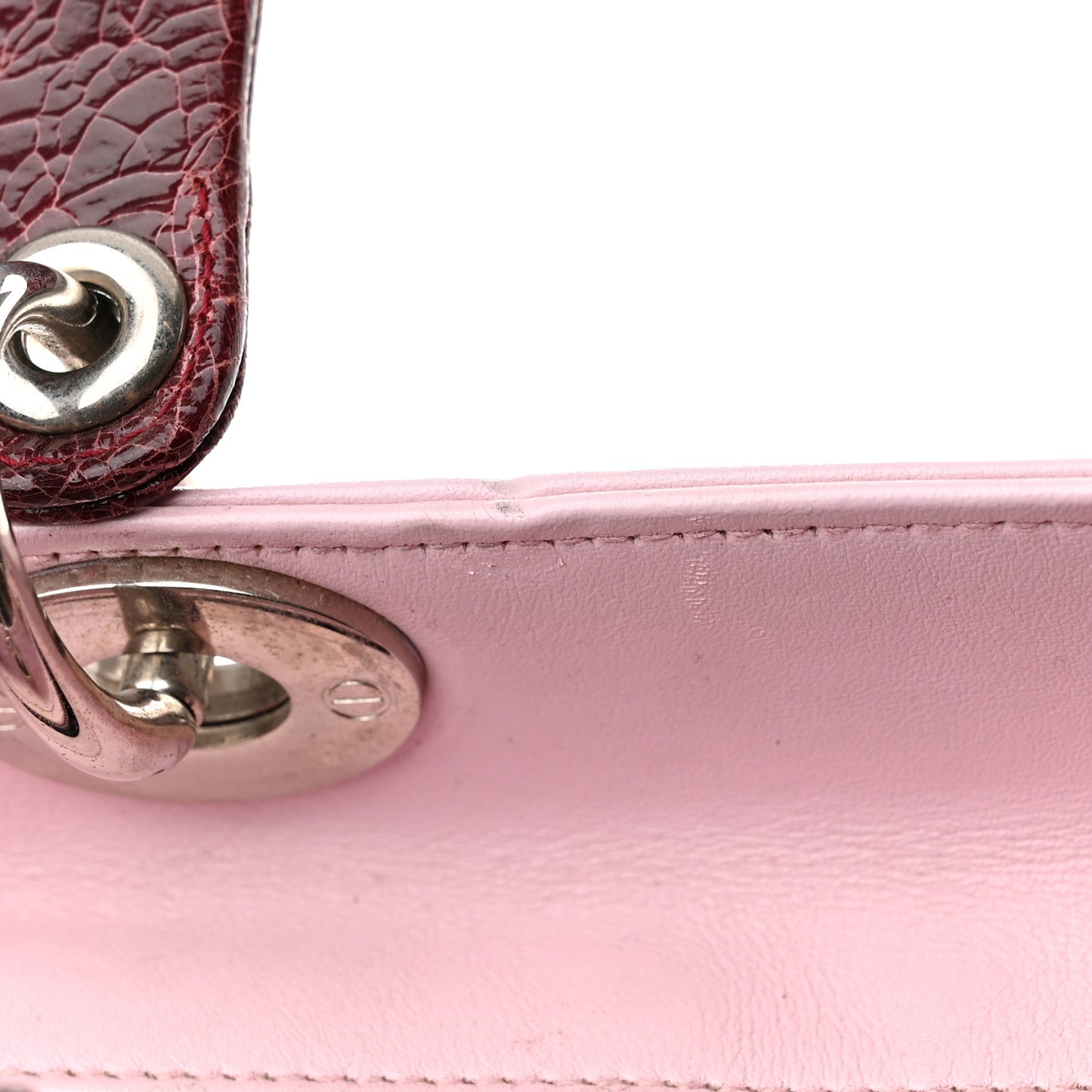 Calfskin Patent Embroidered Valentines Day Heart Medium Lady Dior Pink Multicolor