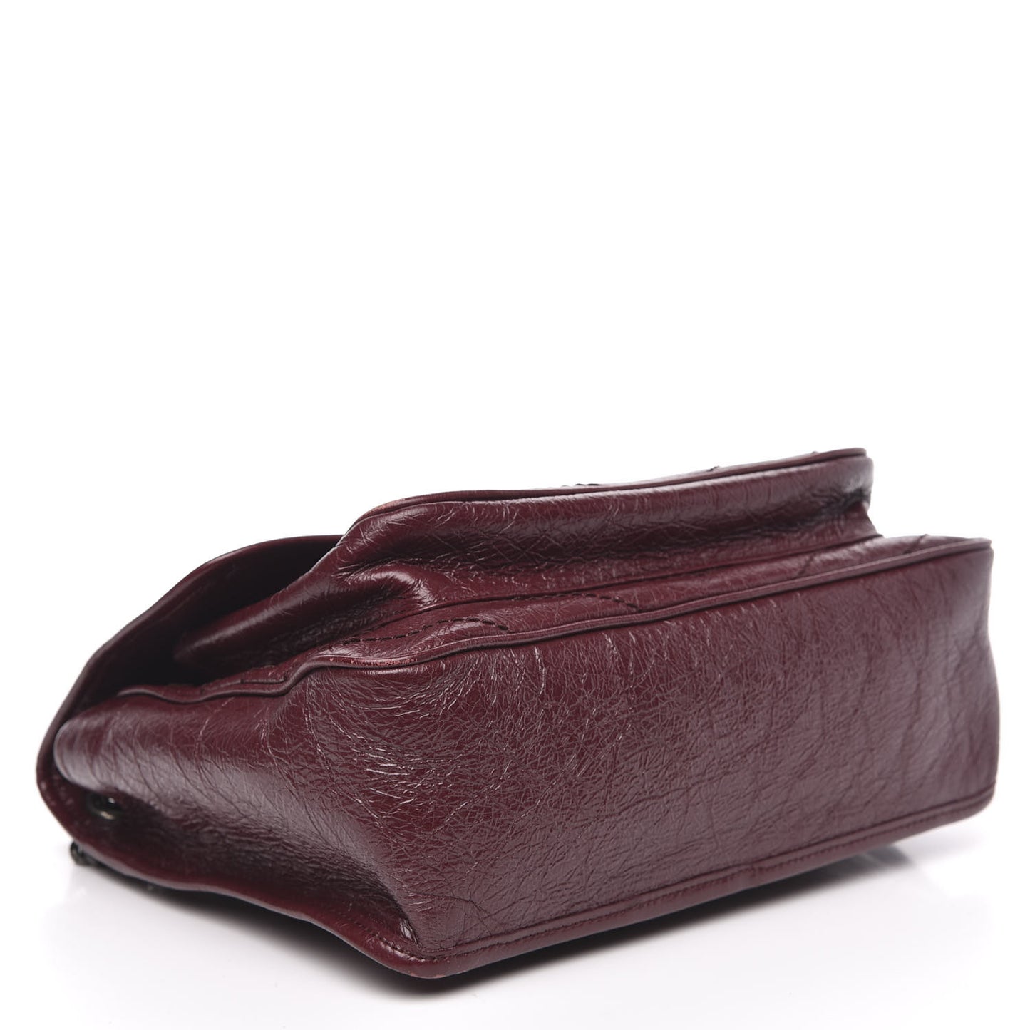 Crinkled Calfskin Matelasse Monogram Medium Niki Chain Satchel Burgundy