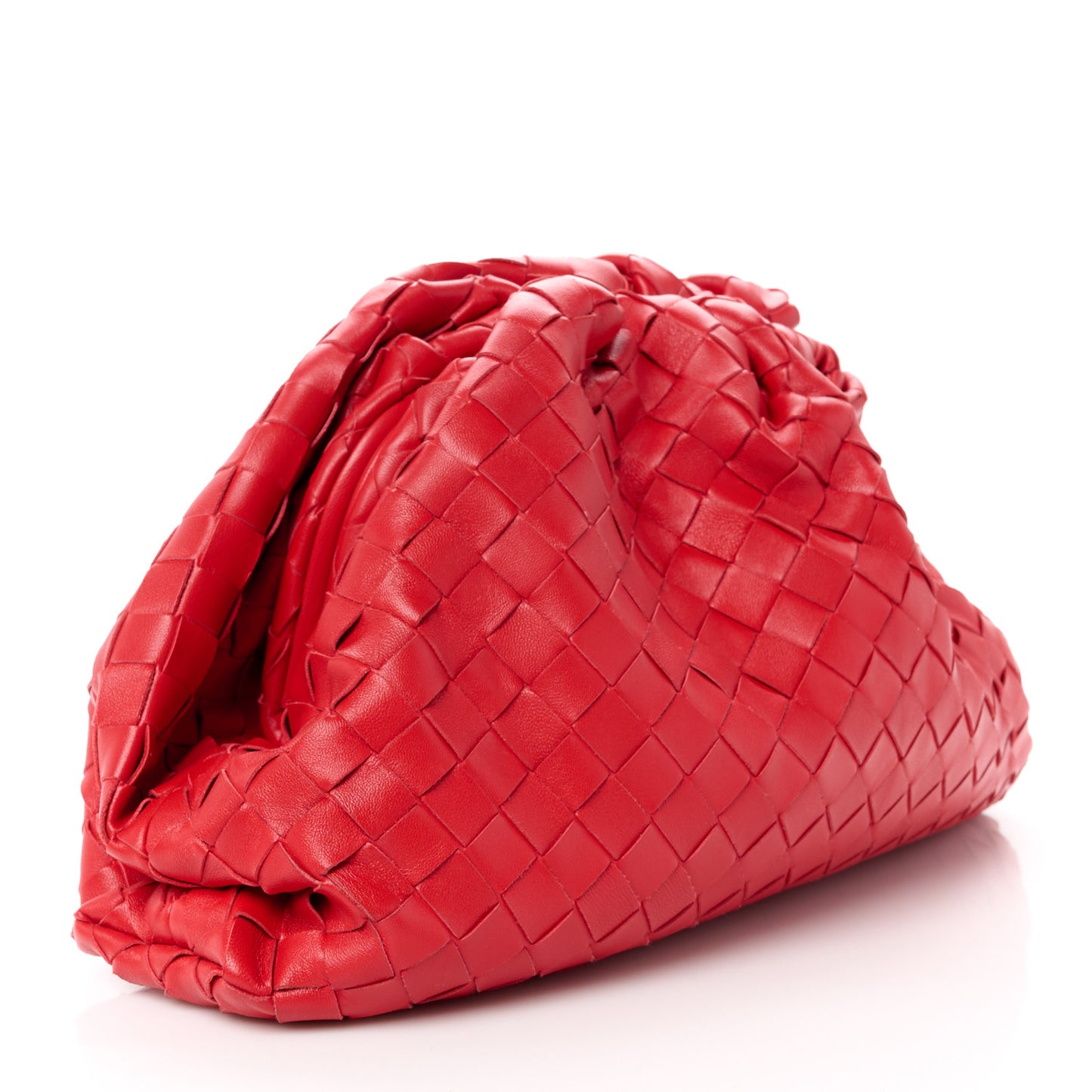 Nappa Maxi Intrecciato The Pouch Oversized Clutch Bright Red