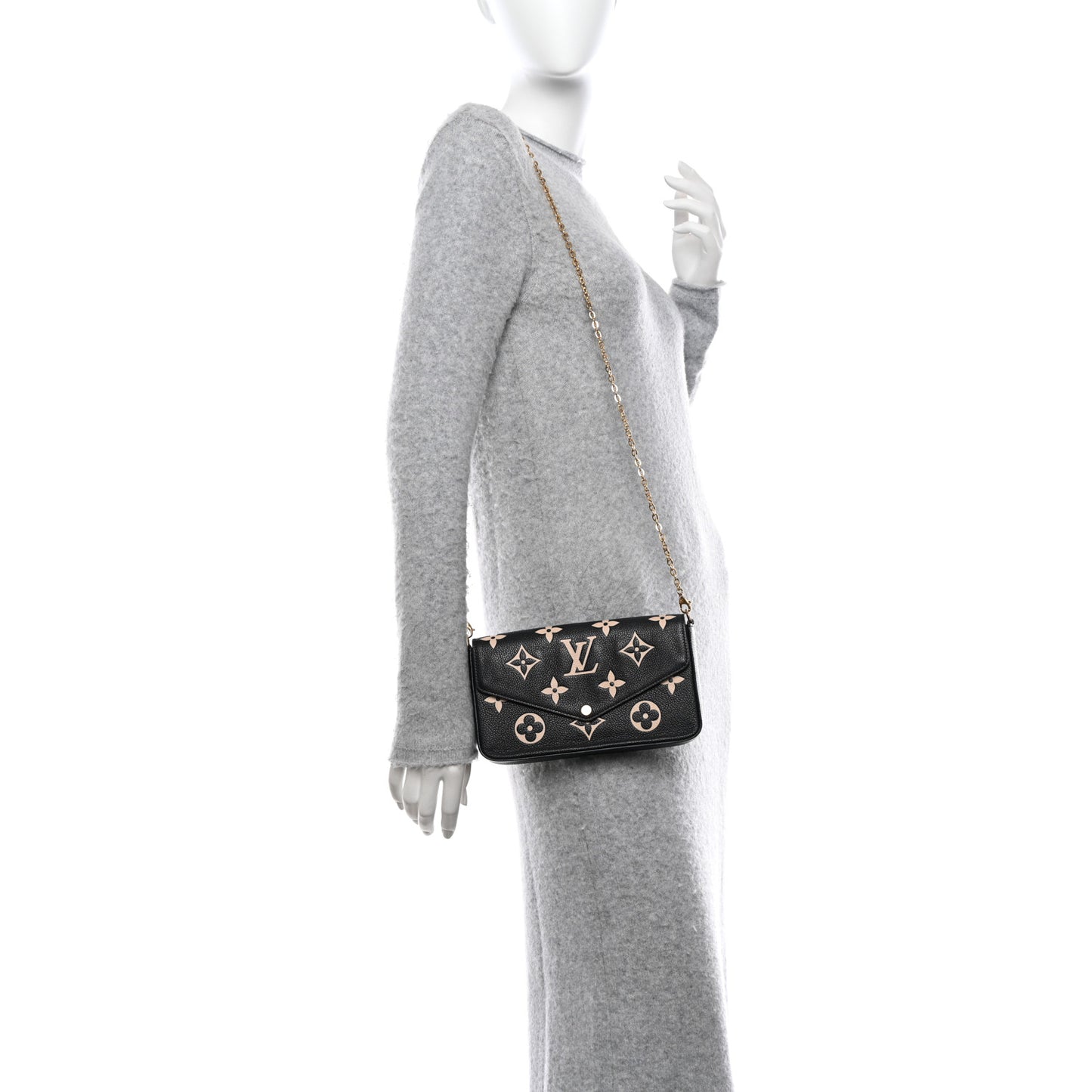 Empreinte Monogram Giant Felicie Pochette Black Beige