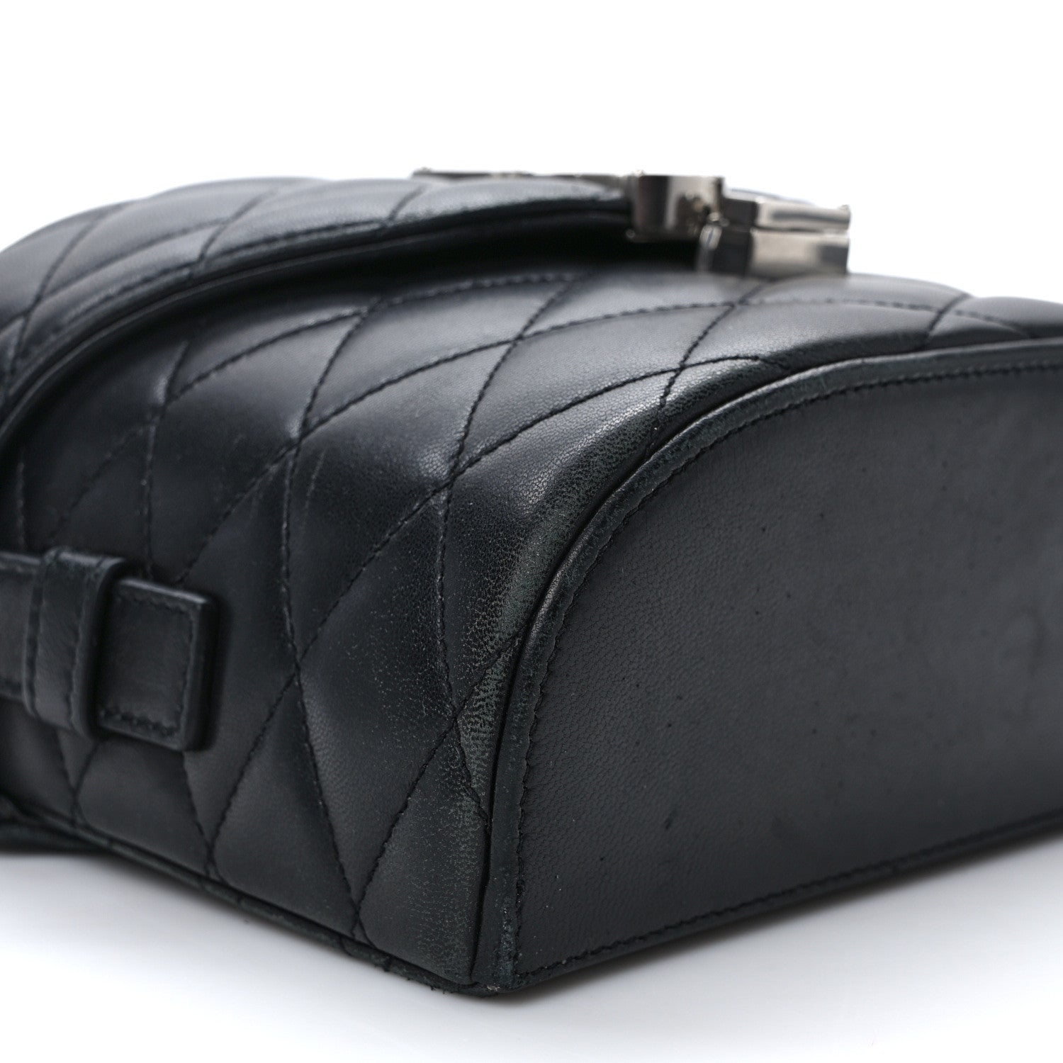 Saint Laurent Lambskin Quilted Monogram June Box Bag Black 8 of 12
