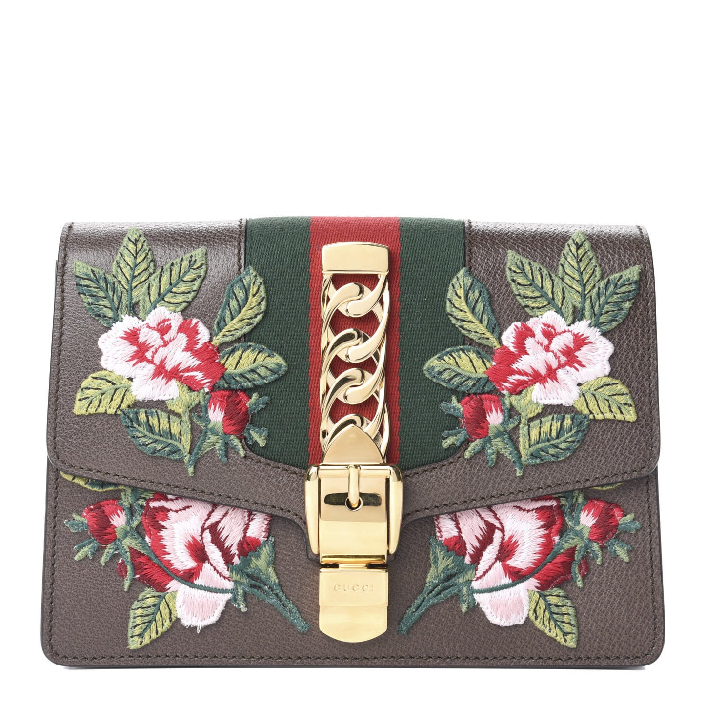 Calfskin Embroidered Sylvie Belt Bag 85 34 Brown