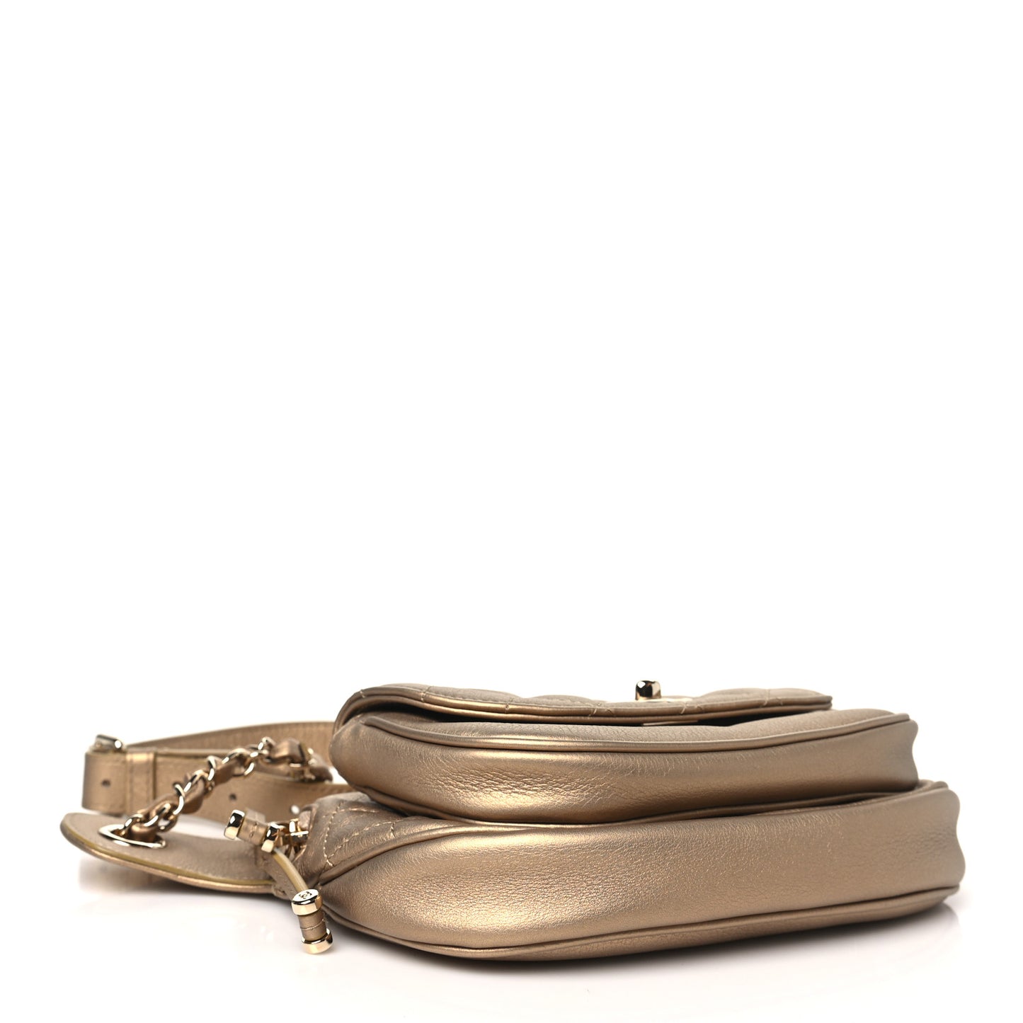 Calfskin Quilted Waist Bag Gold