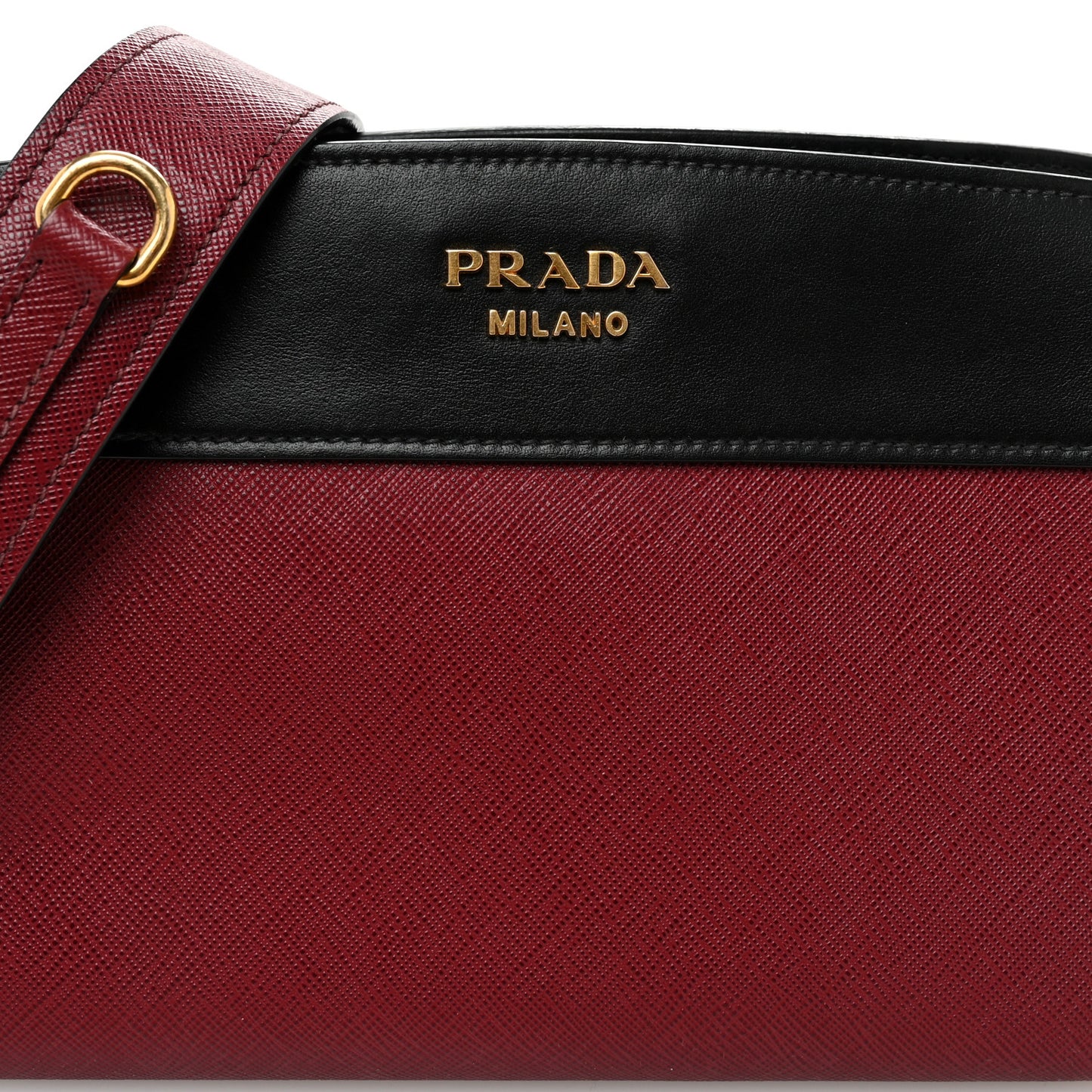 Saffiano Soft Calfskin Bandoliera Bag Fuoco Black