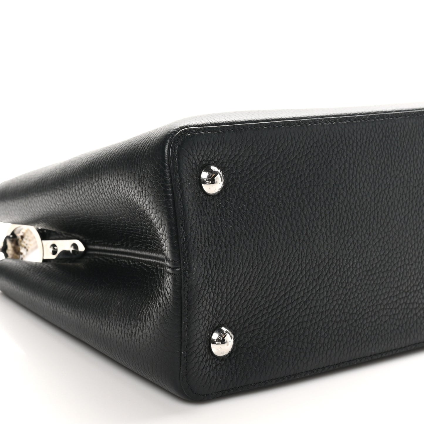 Taurillon Snakeskin Capucines MM Black
