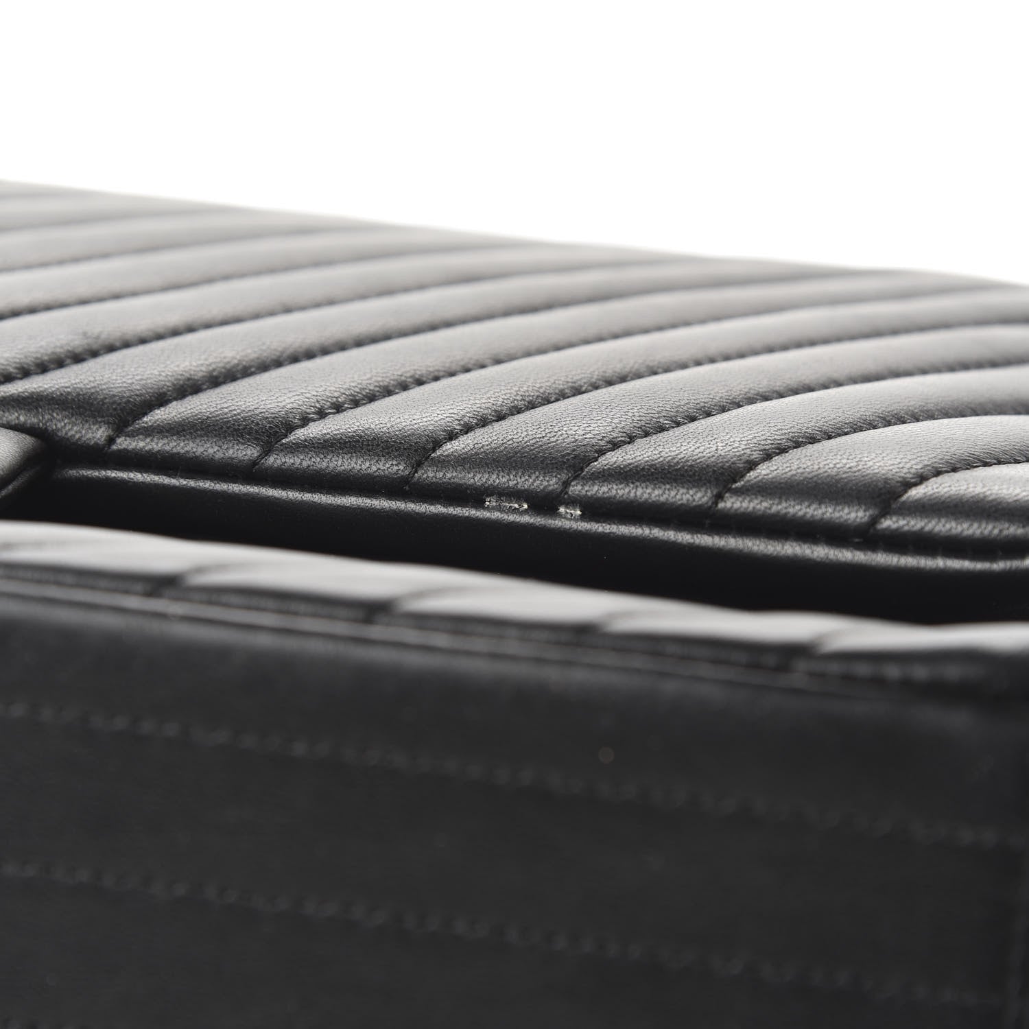 Chanel Lambskin Chevron Quilted Maxi Double Flap Black 12 of 13
