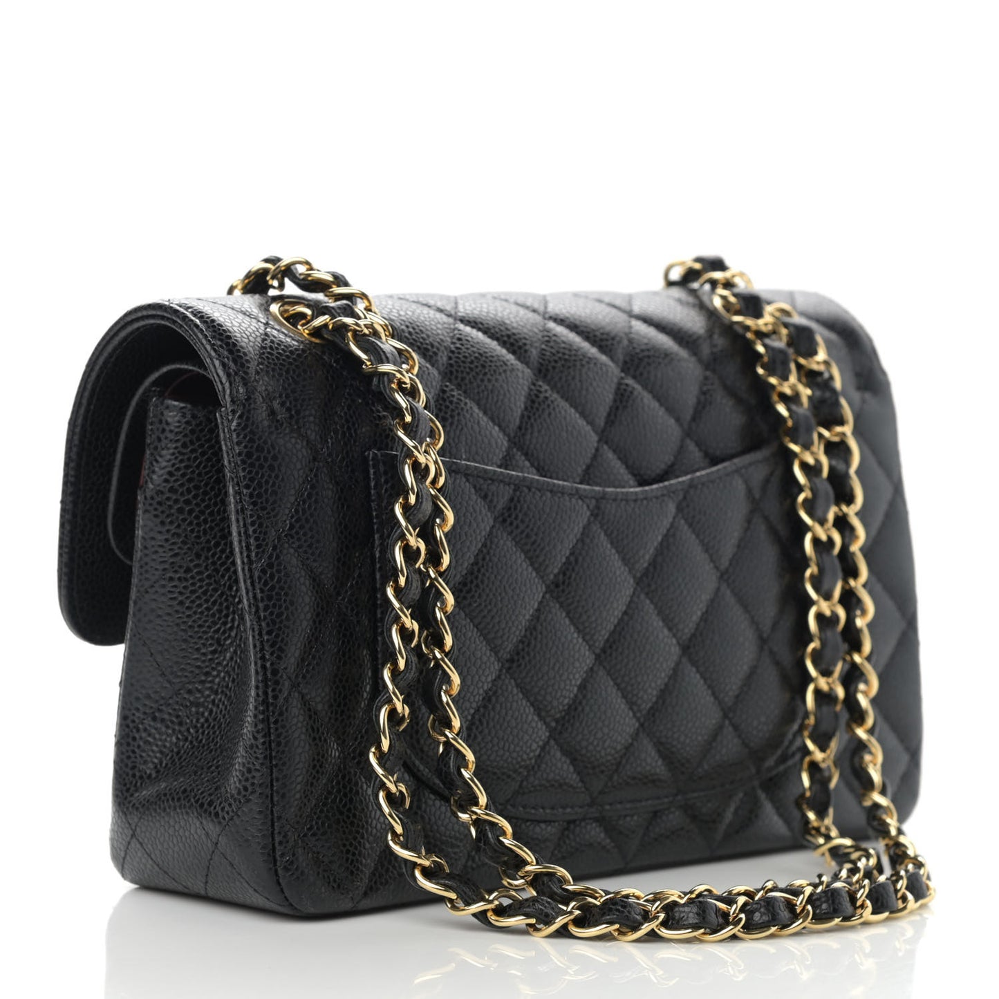 Caviar Quilted Small Double Flap Black