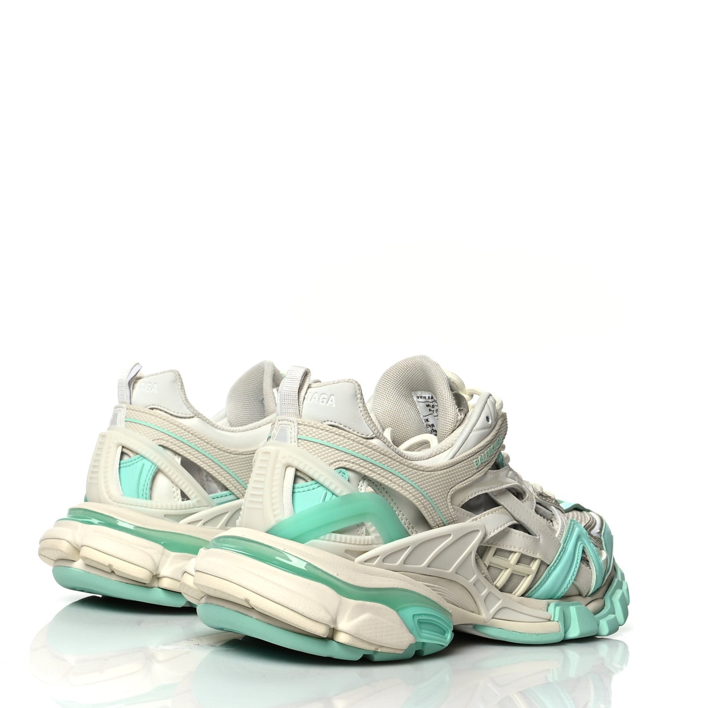 Rubber Mesh Tri-Color Womens Track.2 Open Sneakers 40 Min Light Beige Grey