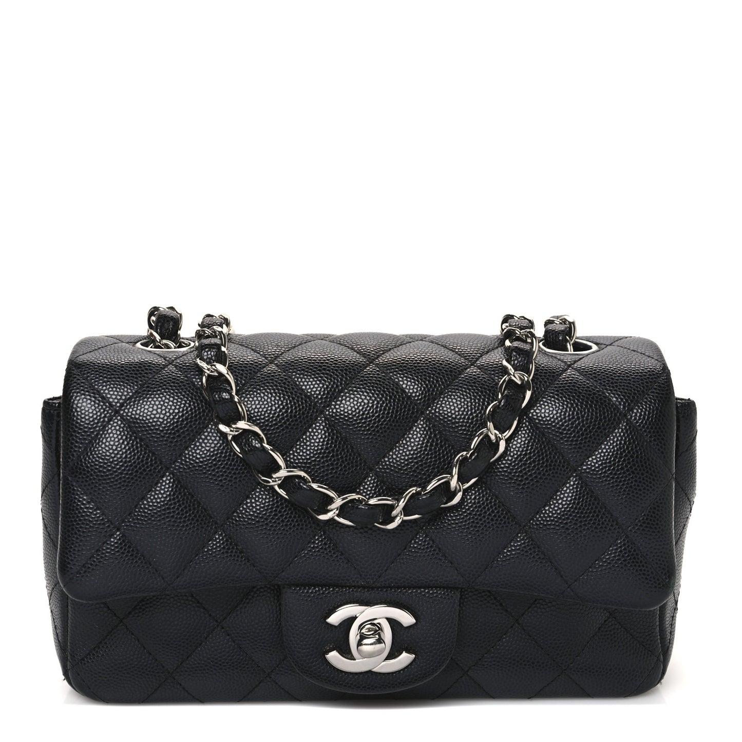 Caviar Quilted Mini Rectangular Flap Black